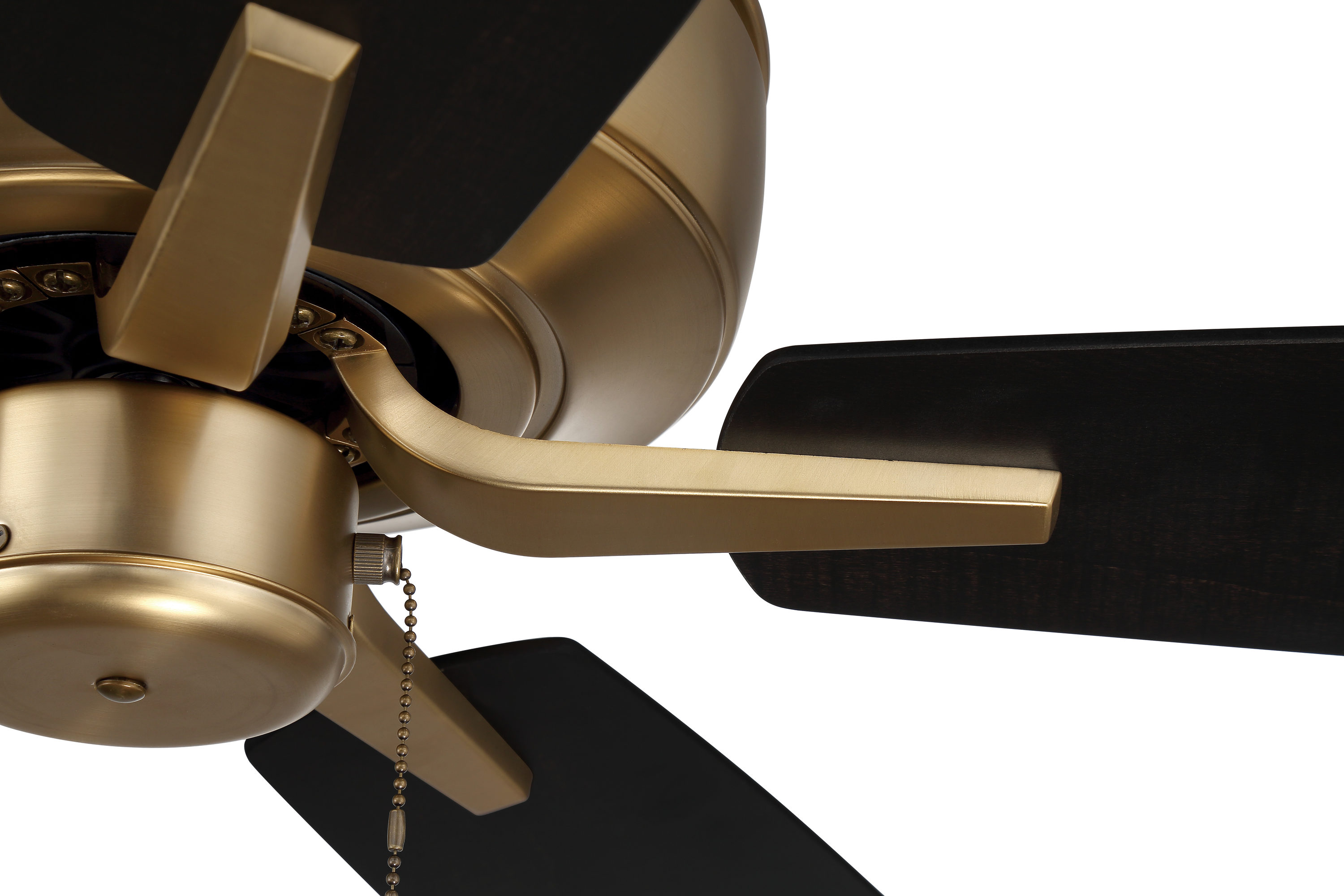 Satin Brass 52" Ceiling Fan with Black Walnut Blades