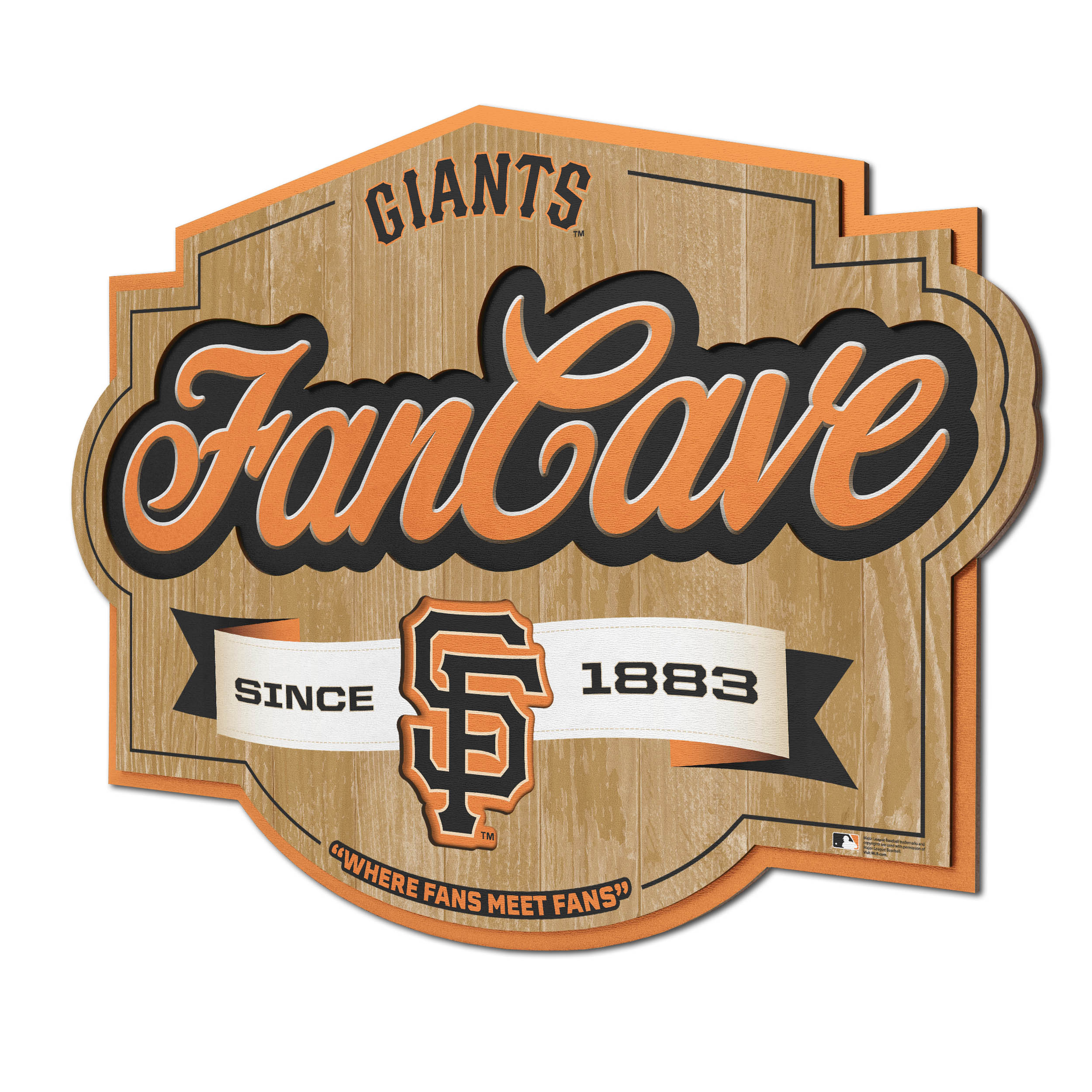 Sportula San Francisco Giants Youthefan Mlb San Francisco Giants Fan Cave  Sign Youthefan Team Colors Floater Frame 12.5-in H x 17-in W Sports 3D Art  in the Wall Art department at