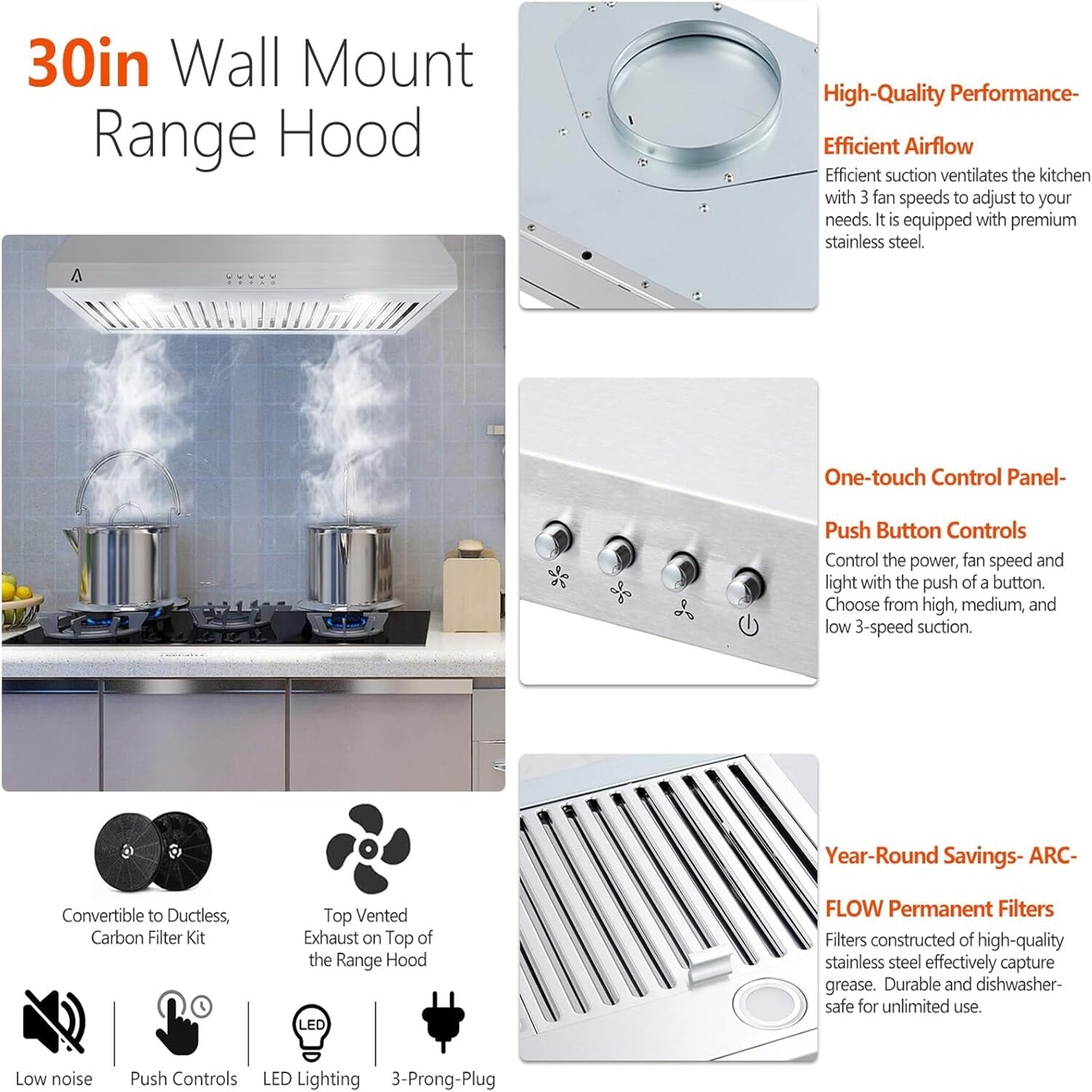 Qeetex 1LSHQQPHO-126LLQEV Undercabinet-Range-Hoods - View #7