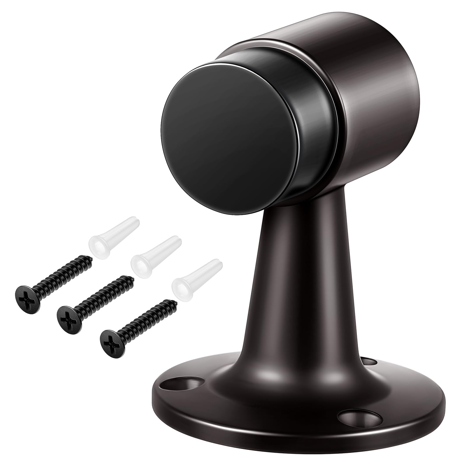 UUDULY  Heavy Duty Floor Mounted Door Stop Three Inch Aluminum Commercial Grade Door Stopper with Rubber Bumper and Stainless Steel Screws Bronze