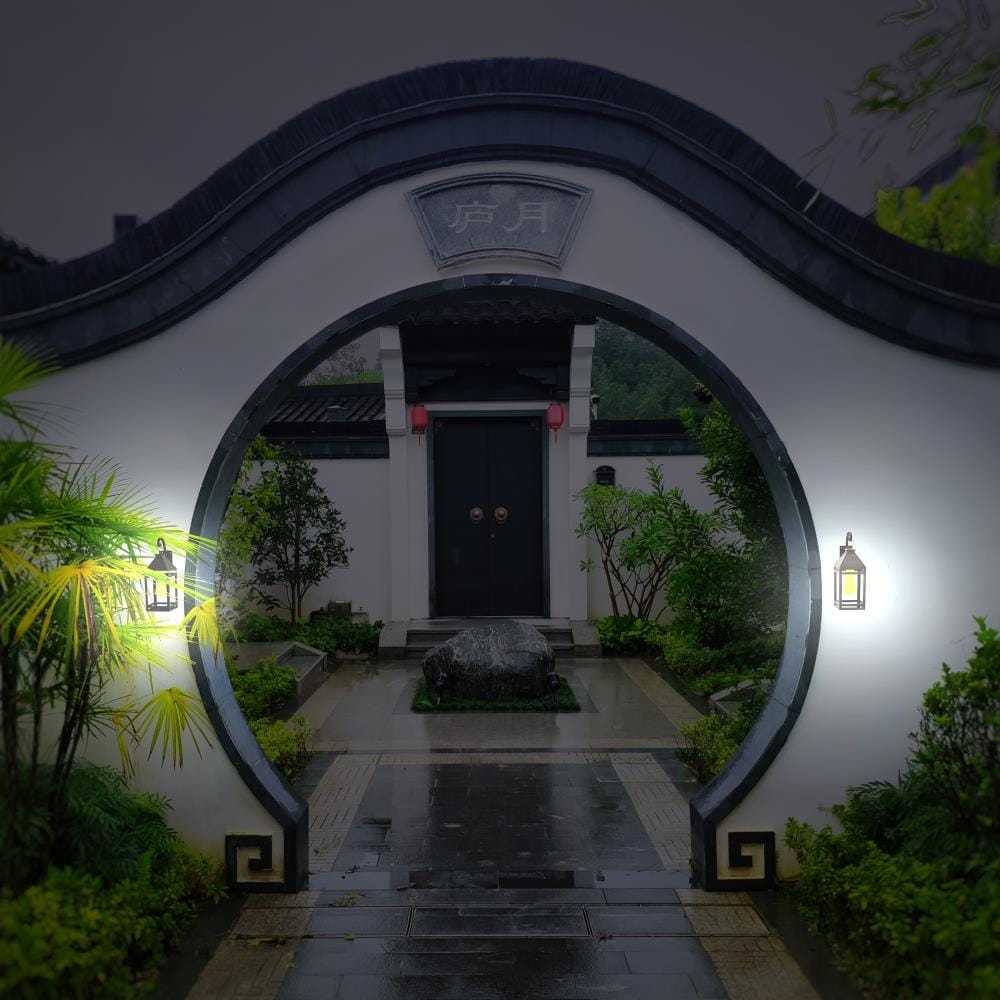 Black Solar LED Hanging Lantern with Wall Bracket