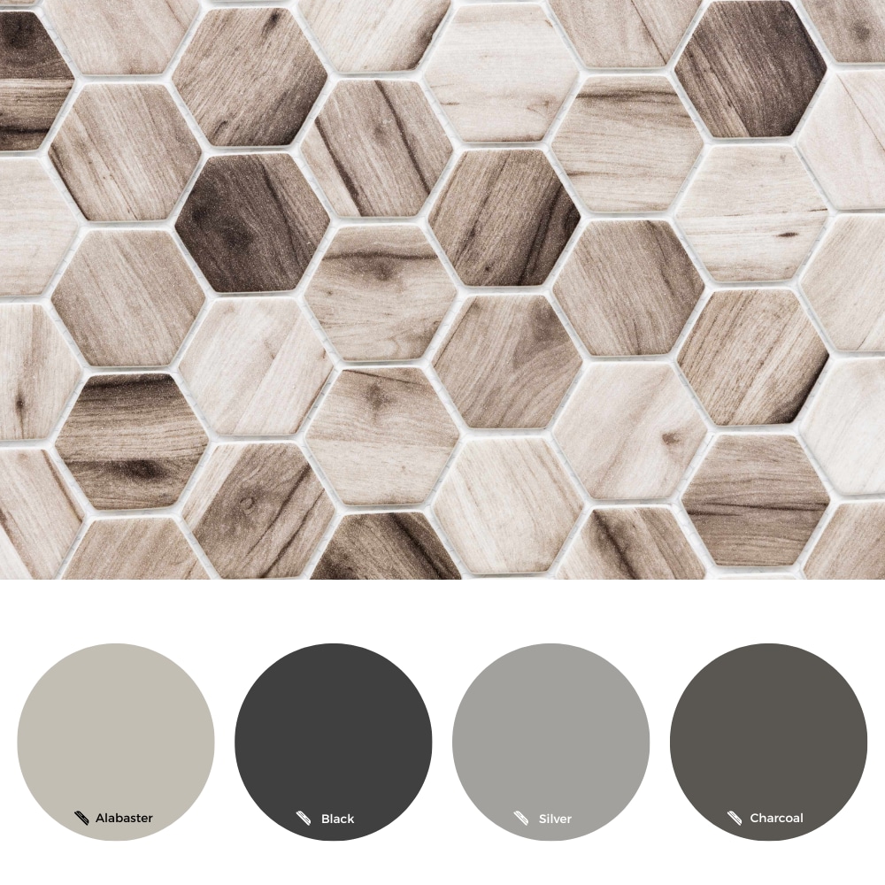 Honeycomb Beige Recycled Glass Mosaic Wall Tile Sheet