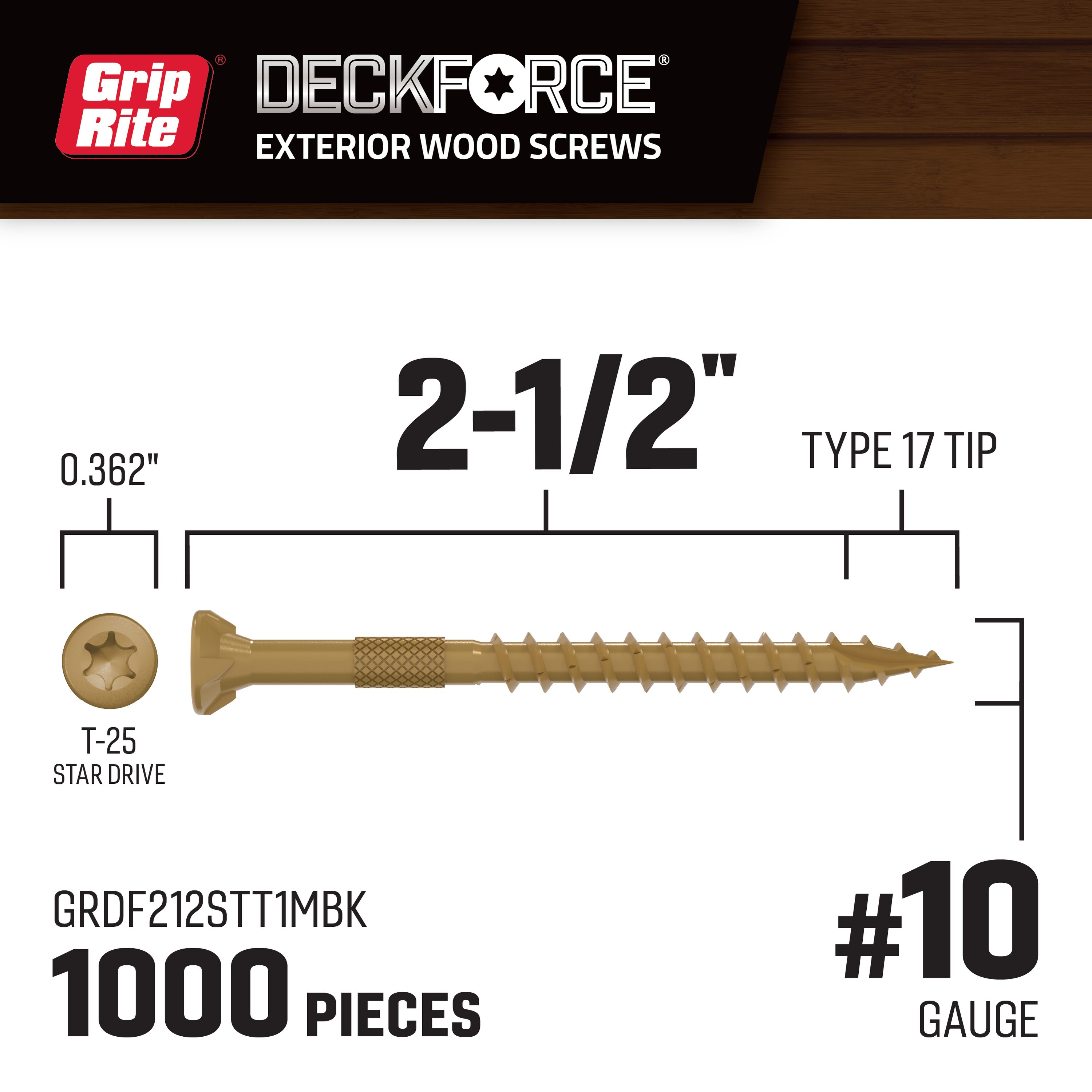 Grip-Rite GRDF212STT1MBK Deck-Screws - View #2