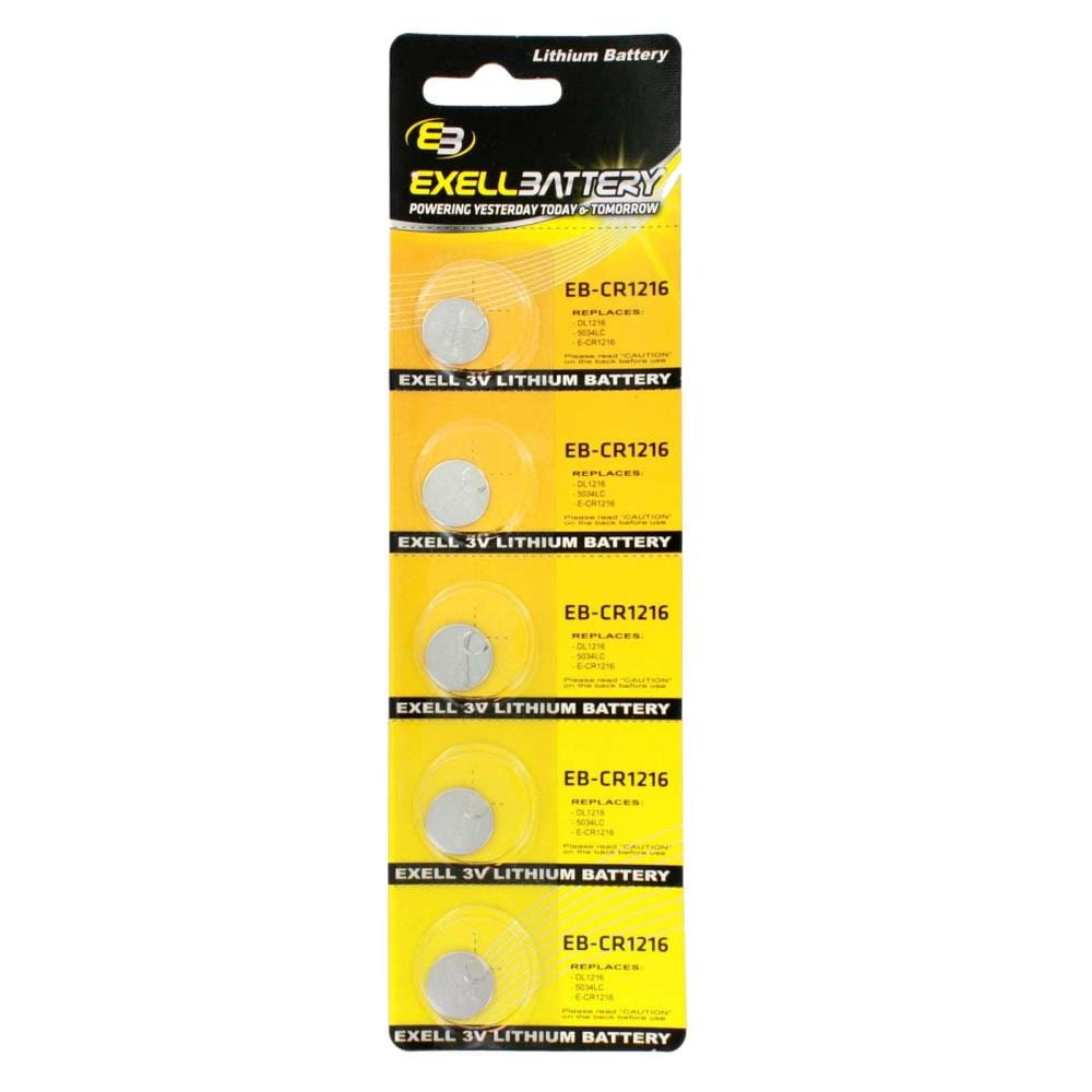 Exell Battery 5pk Exell 3V Lithium Coin Cell Battery CR2016 - Long Lasting  & Reliable - Ideal for Watches, Calculators, Toys & More in the Coin &  Button Batteries department at