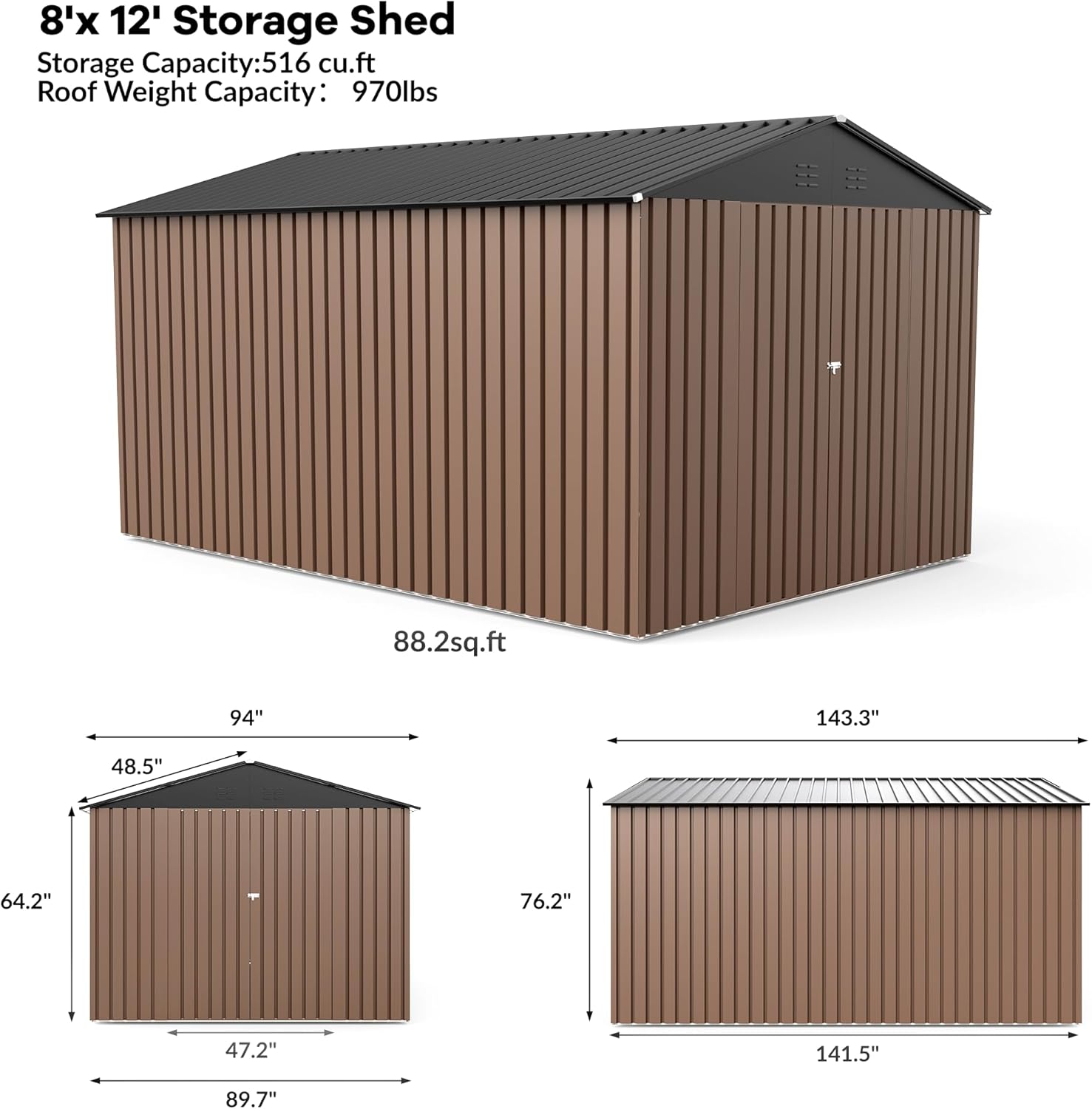 Garvee MIHHZ-H419SVA9YP9 Metal-Storage-Buildings-Sheds - View #3