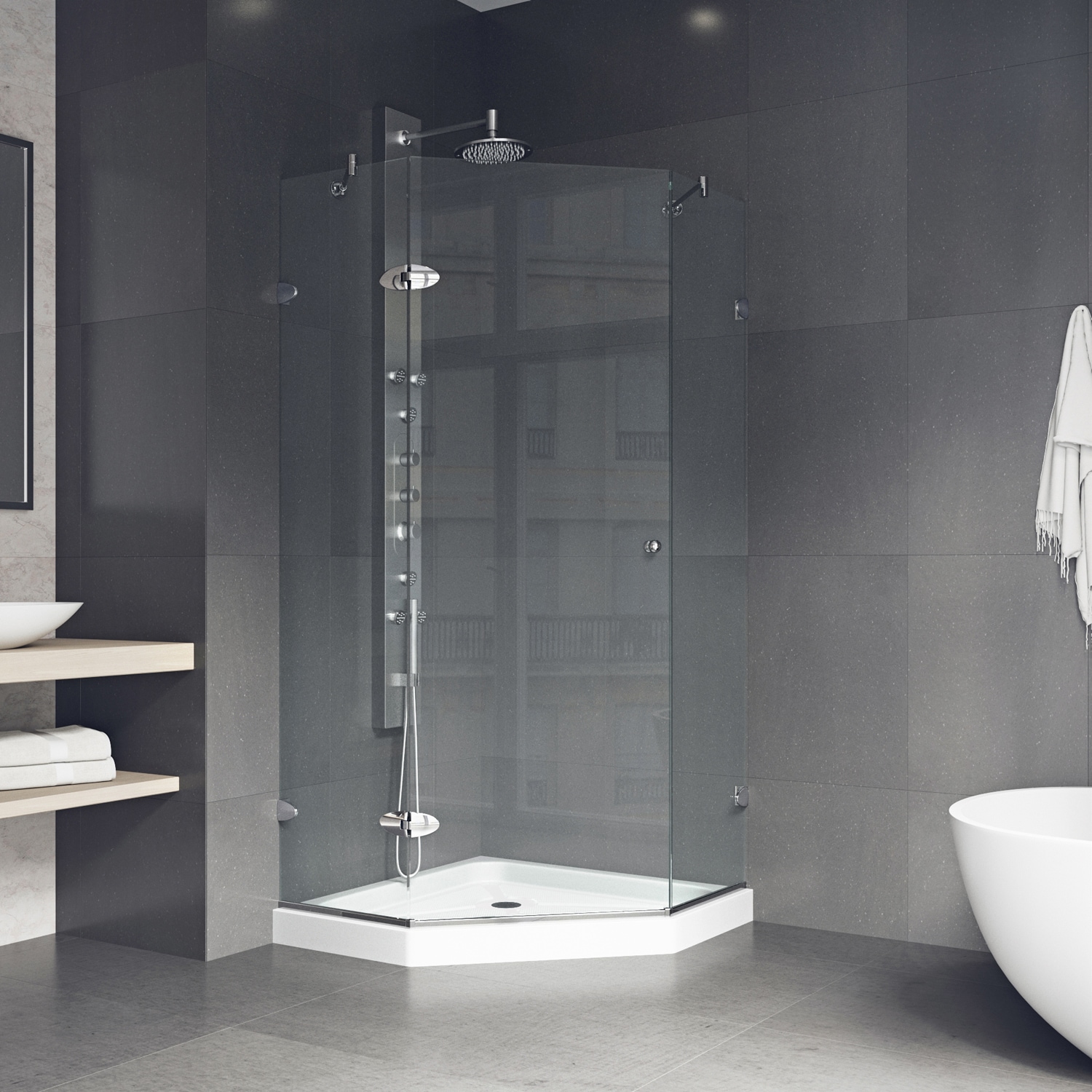 VIGO VG6061CHCL36WS Alcove-Shower-Kit - View #4