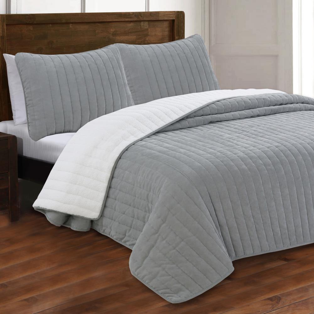 Estate Collection 168707 Caleb 2 -Piece Grey Twin Quilt Set