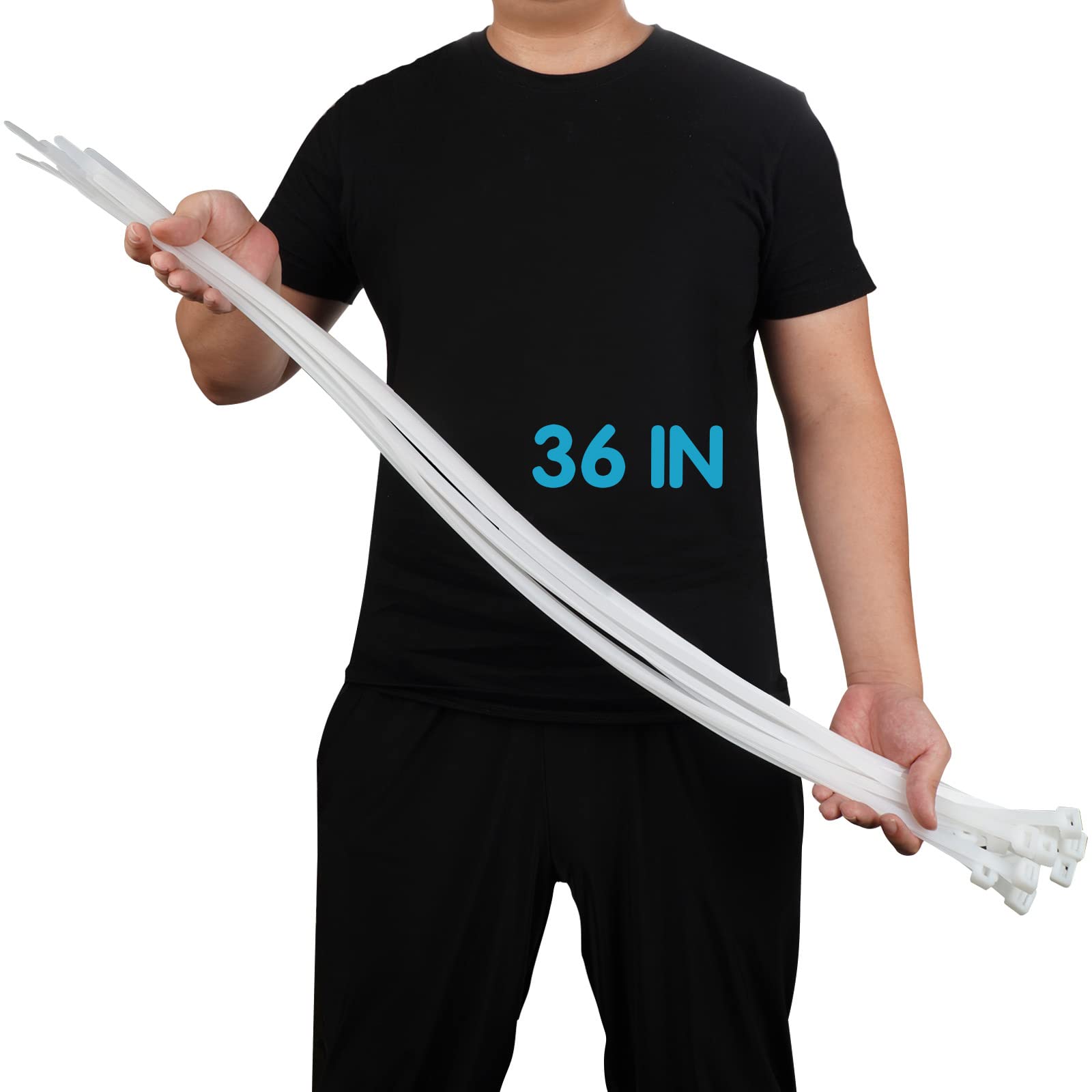 DYRCJ  Long Zip Ties Heavy Duty 36 inch 60PCS Large Durable Strong Cable Ties for Binding Fences Awnings Water Pipes and Wire Management