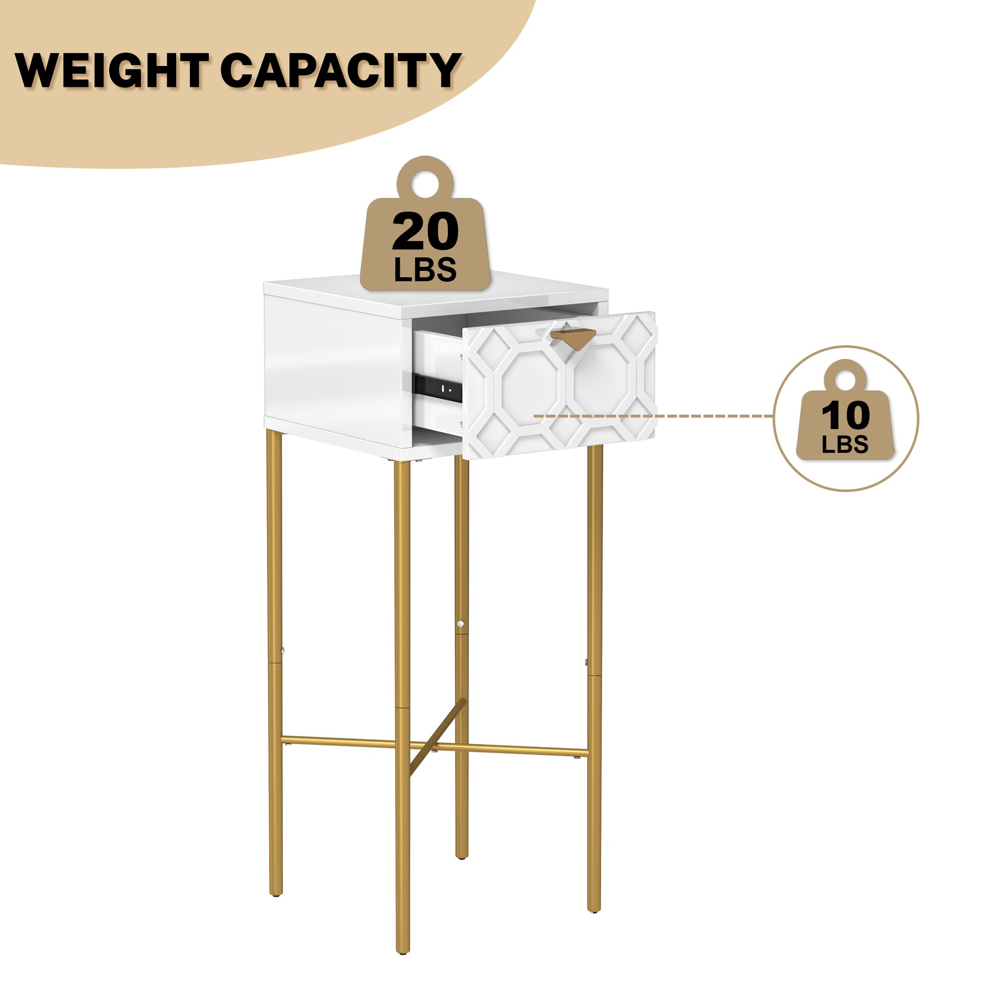 Clihome CL-CN1-WH End-Tables - View #10