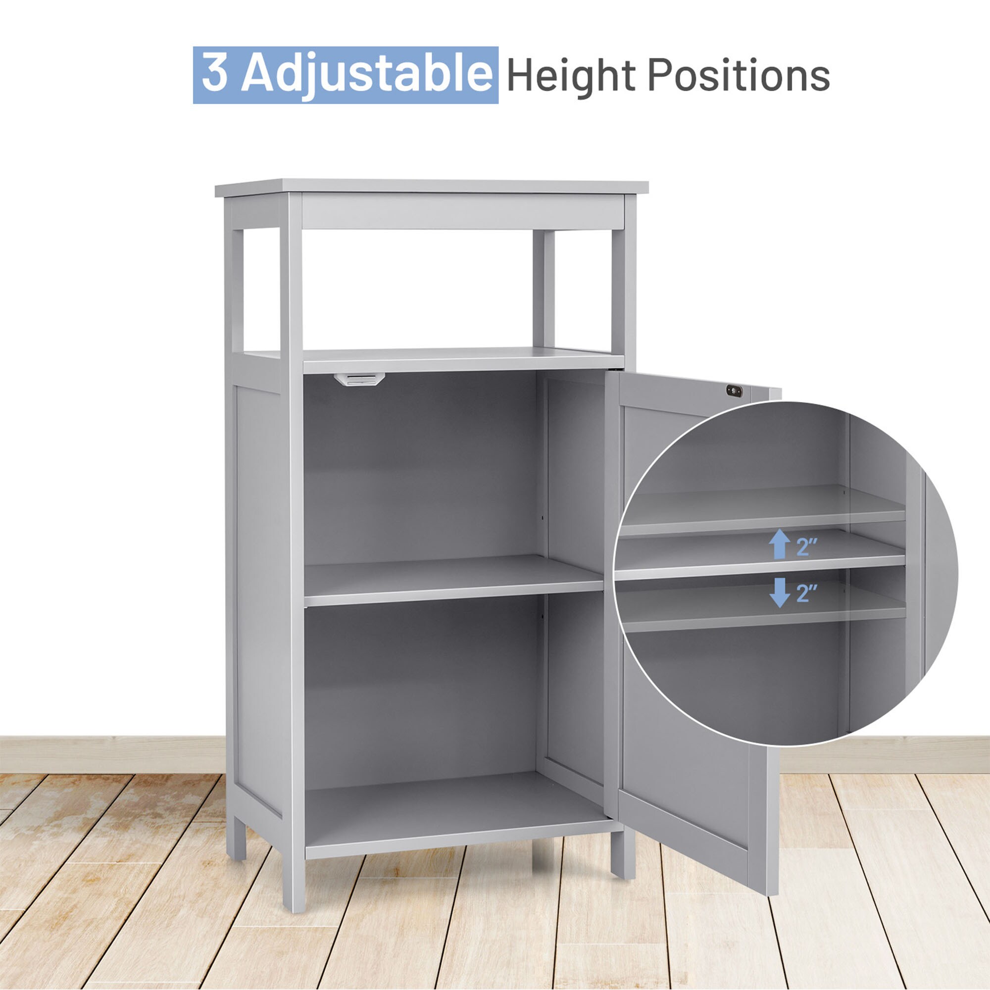 WELLFOR OUJ66005GR Linen-Cabinets - View #3