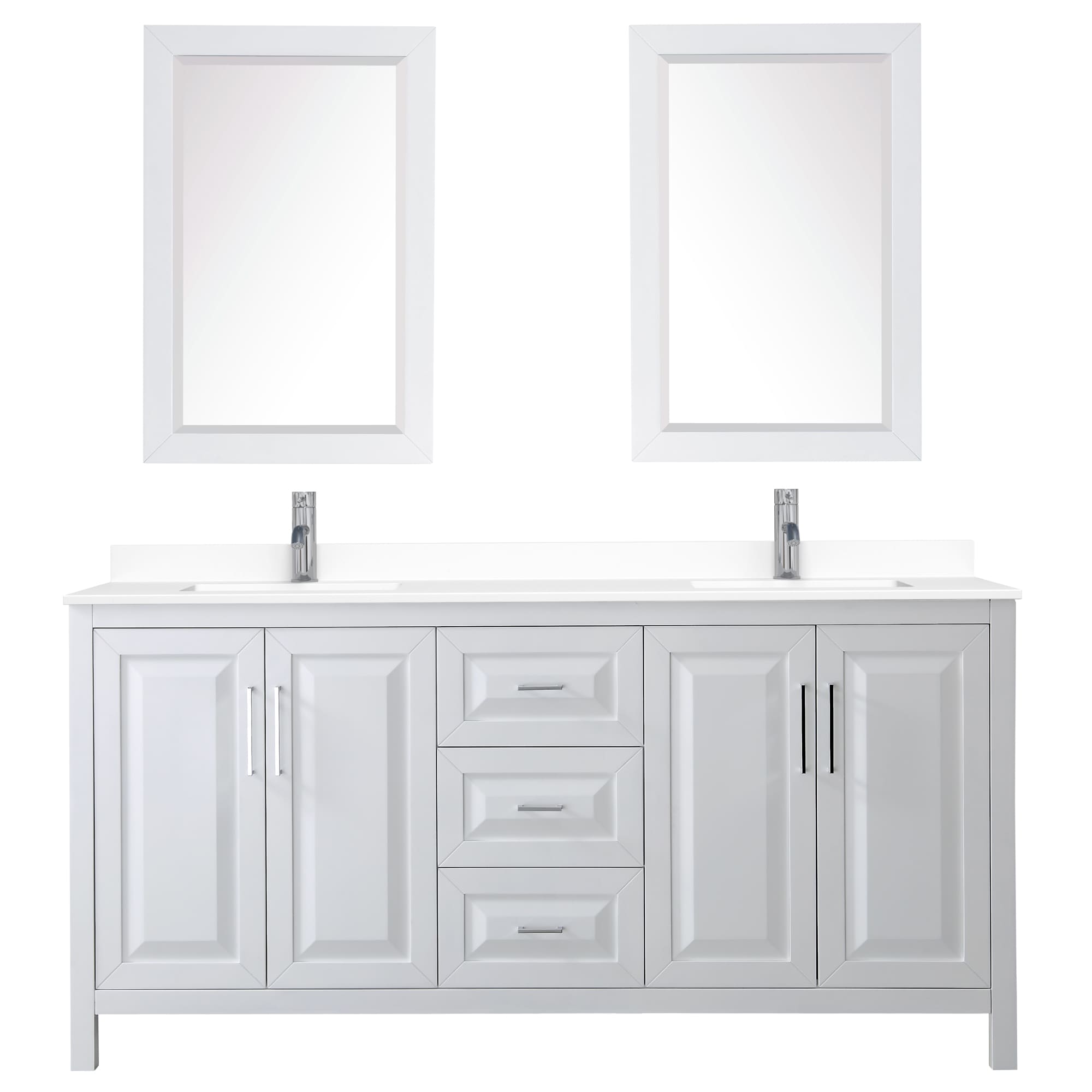 Wyndham Collection WCV252572DWHWCUNSM24 Bath-Vanity-Combo - View #3
