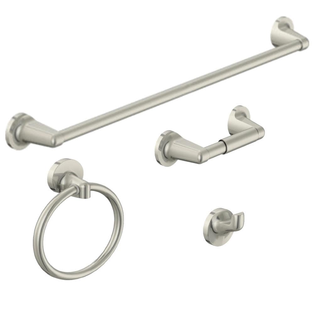 Project Source 4-Piece Seton Decorative Bathroom Hardware Set - Brushed Nickel - Each