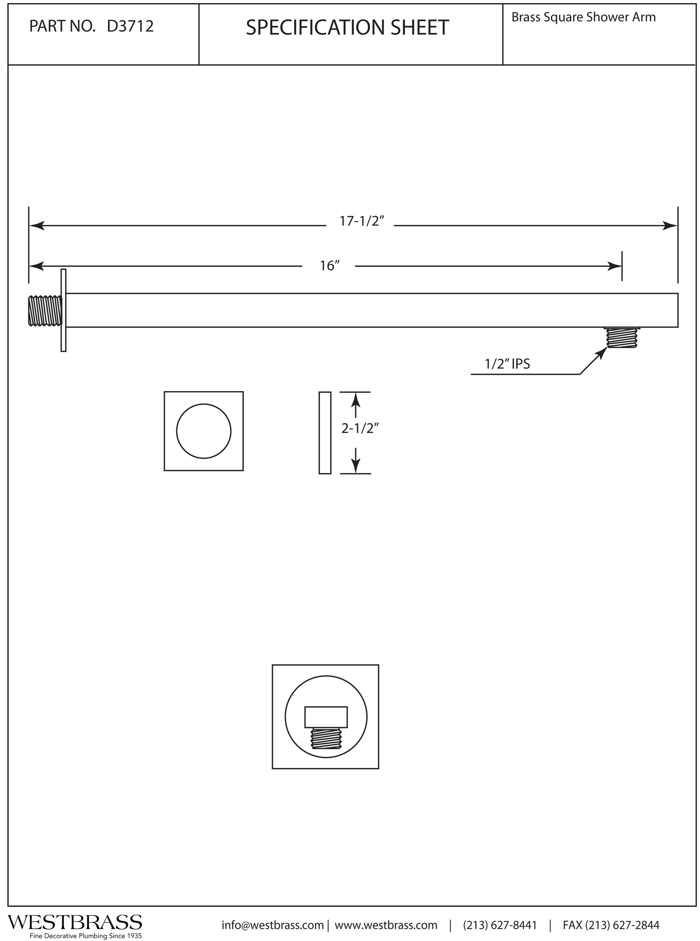 WESTBRASS D3712-26 Bath-Shower-Facc - View #2