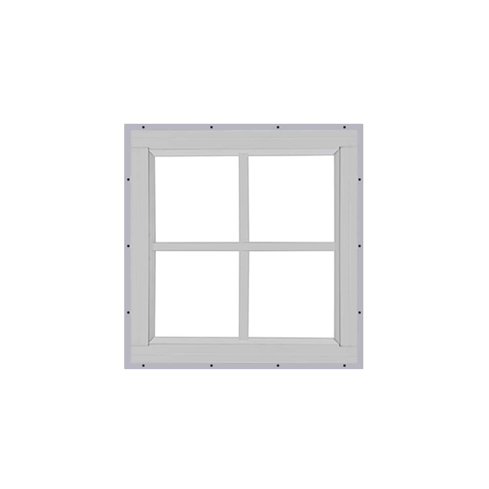 Shed Windows and More 1212WJ Fixed Decorative 12 in x 12 in White Aluminum Window (J-Channel) Fixed Window Tempered Glass
