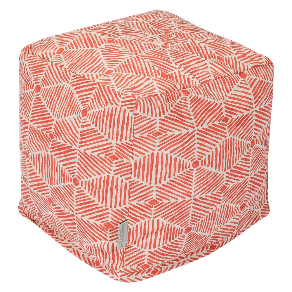 Majestic Home Goods Cube Pouf Charlie Salmon in the Ottomans