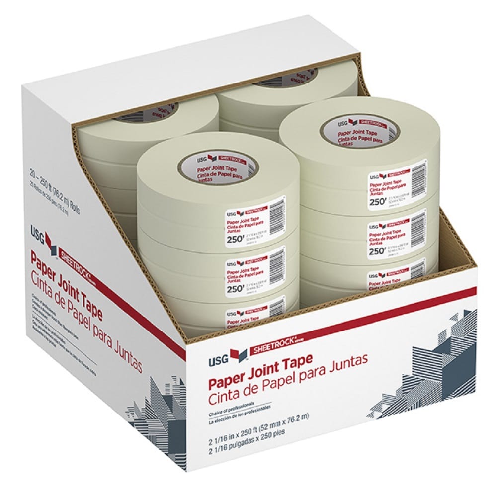 IPG Paper Drywall Joint Tape, Seams Real Easy, 2.06 x 250 ft, (Single  Roll),2052,White - Electrical Outlet Boxes 
