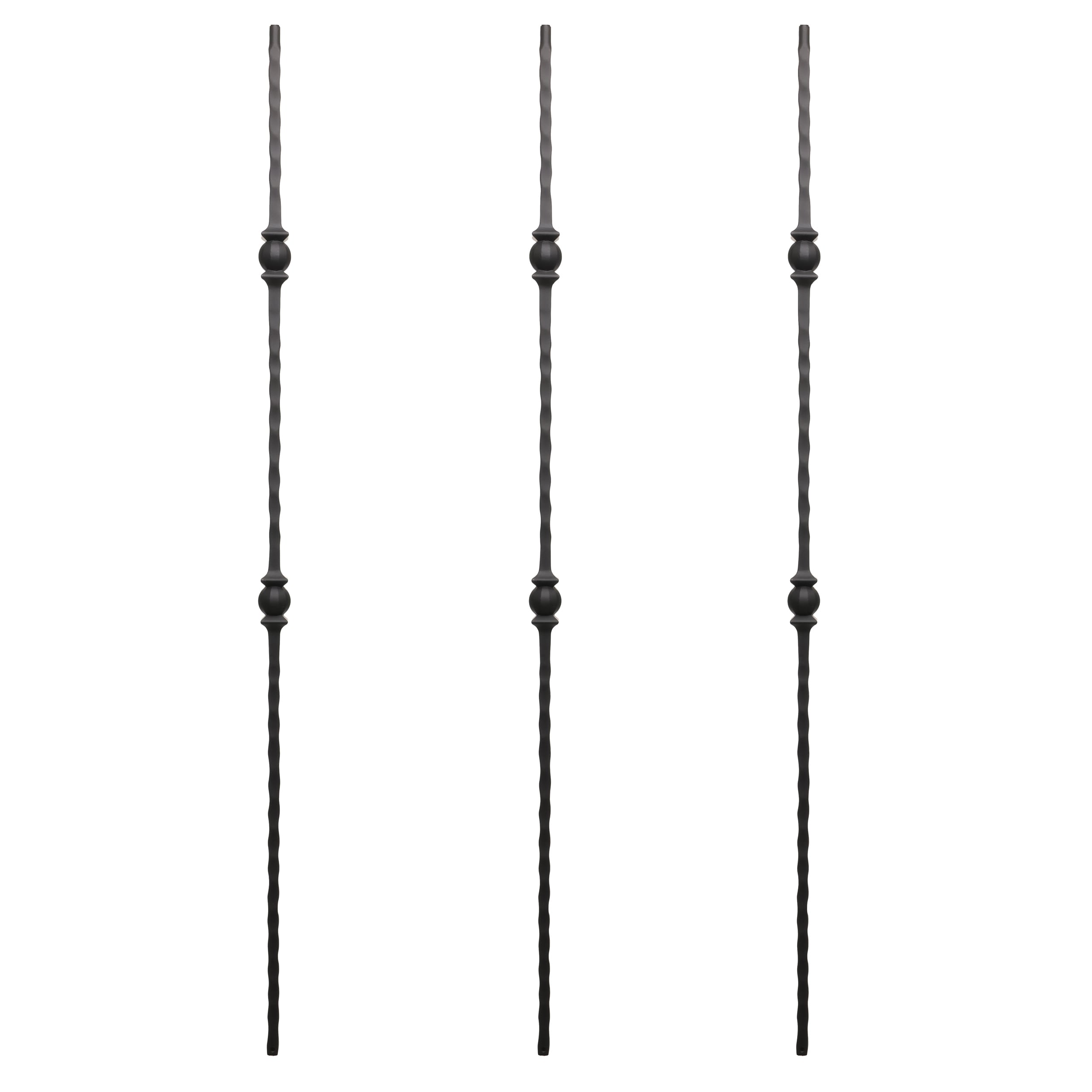 RELIABILT WGT32SB 43-in x 0.5-in Satin Black Wrought Iron Double Ball Stair Baluster (3-Pack)