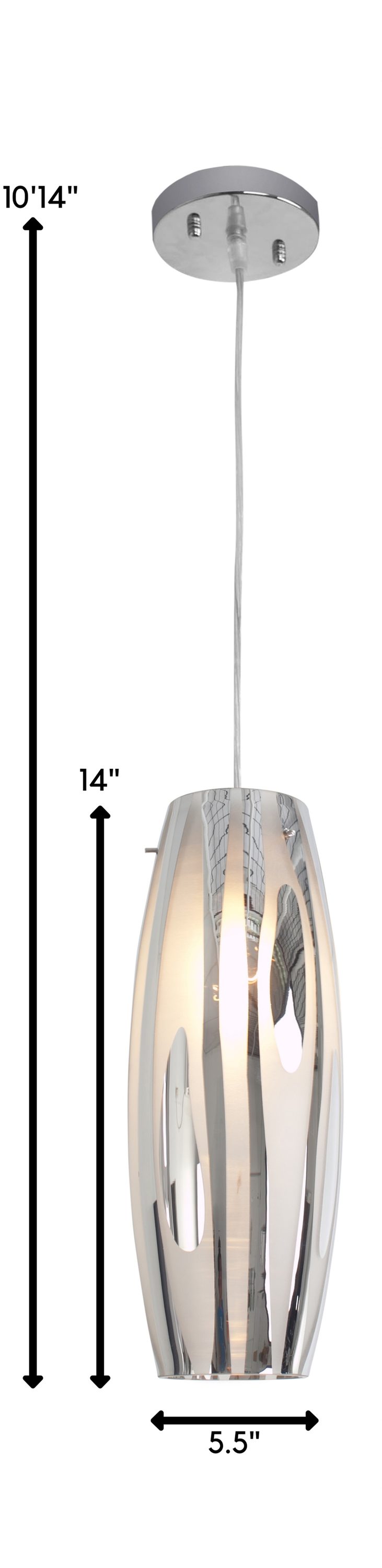 Chroman Empire 22" Mini Pendant with Smoke Chrome Glass