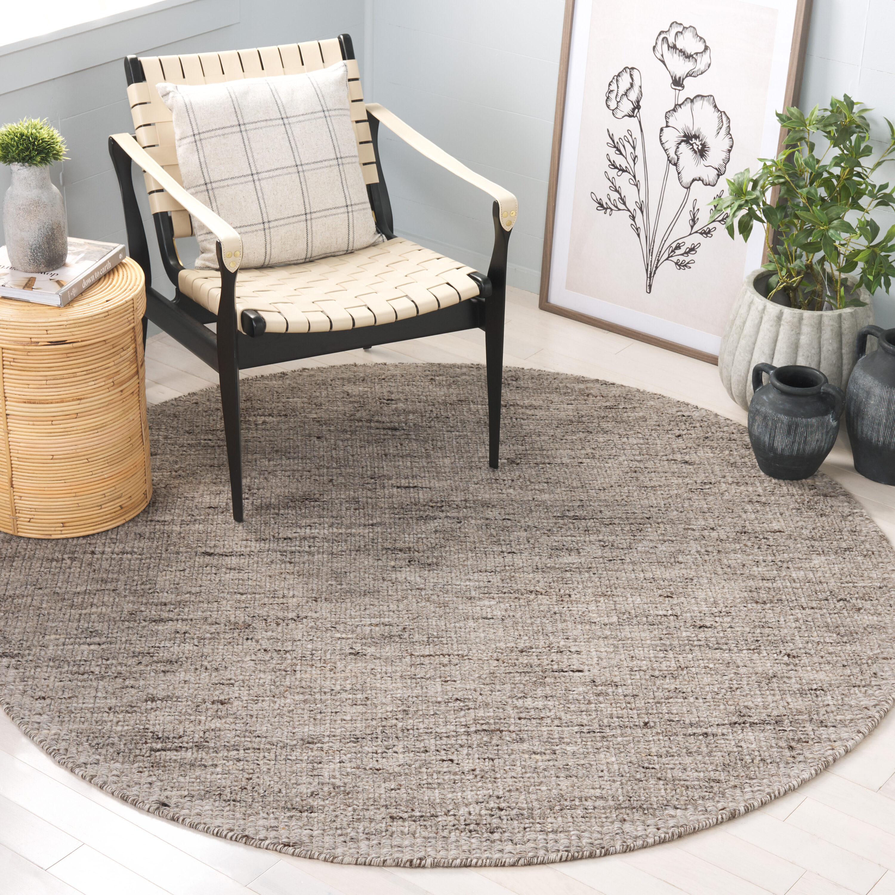  Mirage 775 Taupe/Brown Solid / Tonal 6ft x 6ft Round Rug