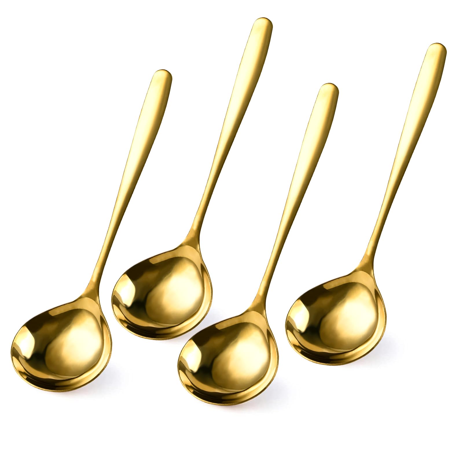 Aoibox  4 Piece 1 oz Gold Mirror Polished 8 Inch 304 Stainless Steel Small Soup and Gravy Ladle Set for Serving
