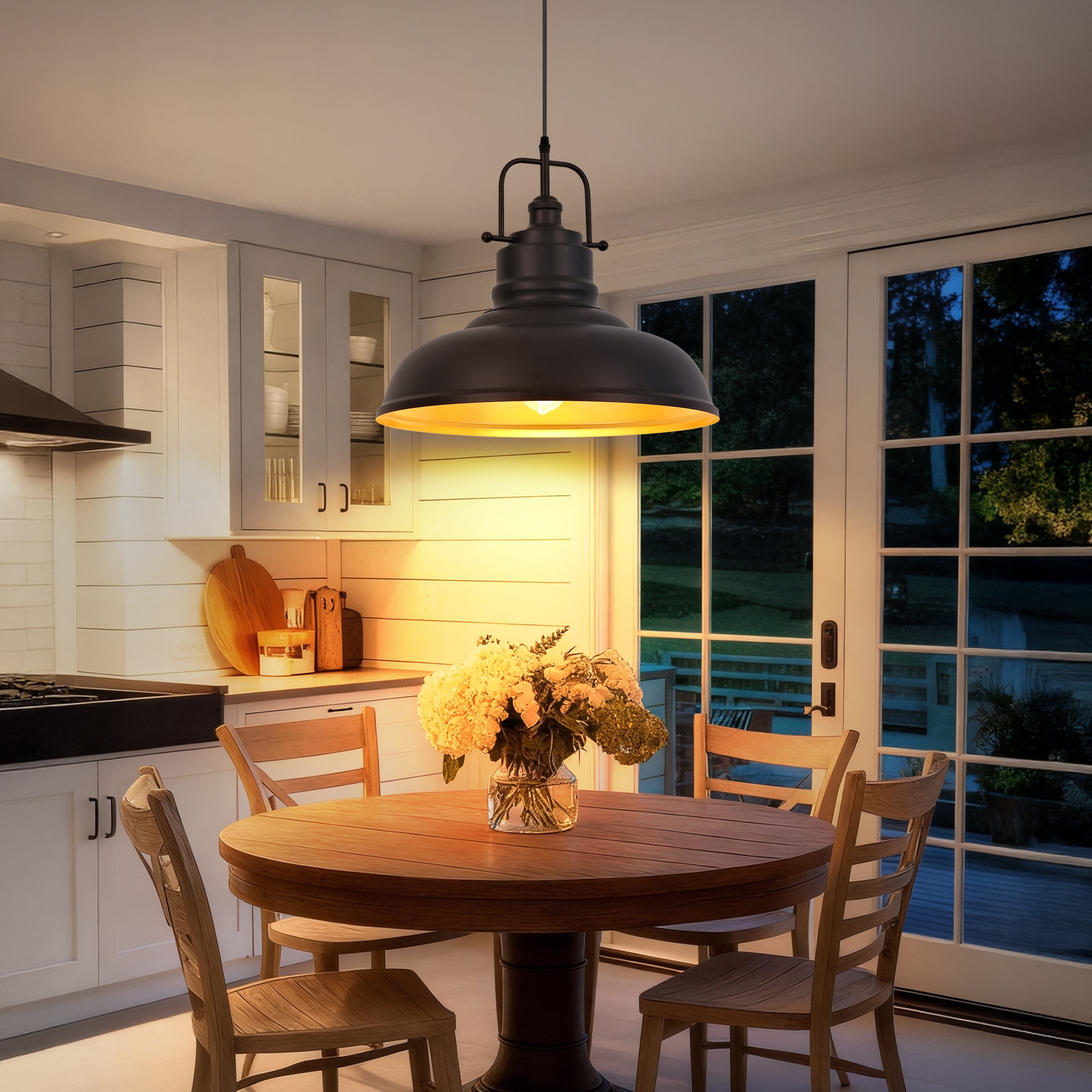 LTMATE JAZAVA Oil Rubbed Bronze Farmhouse Dome Led Medium Hanging