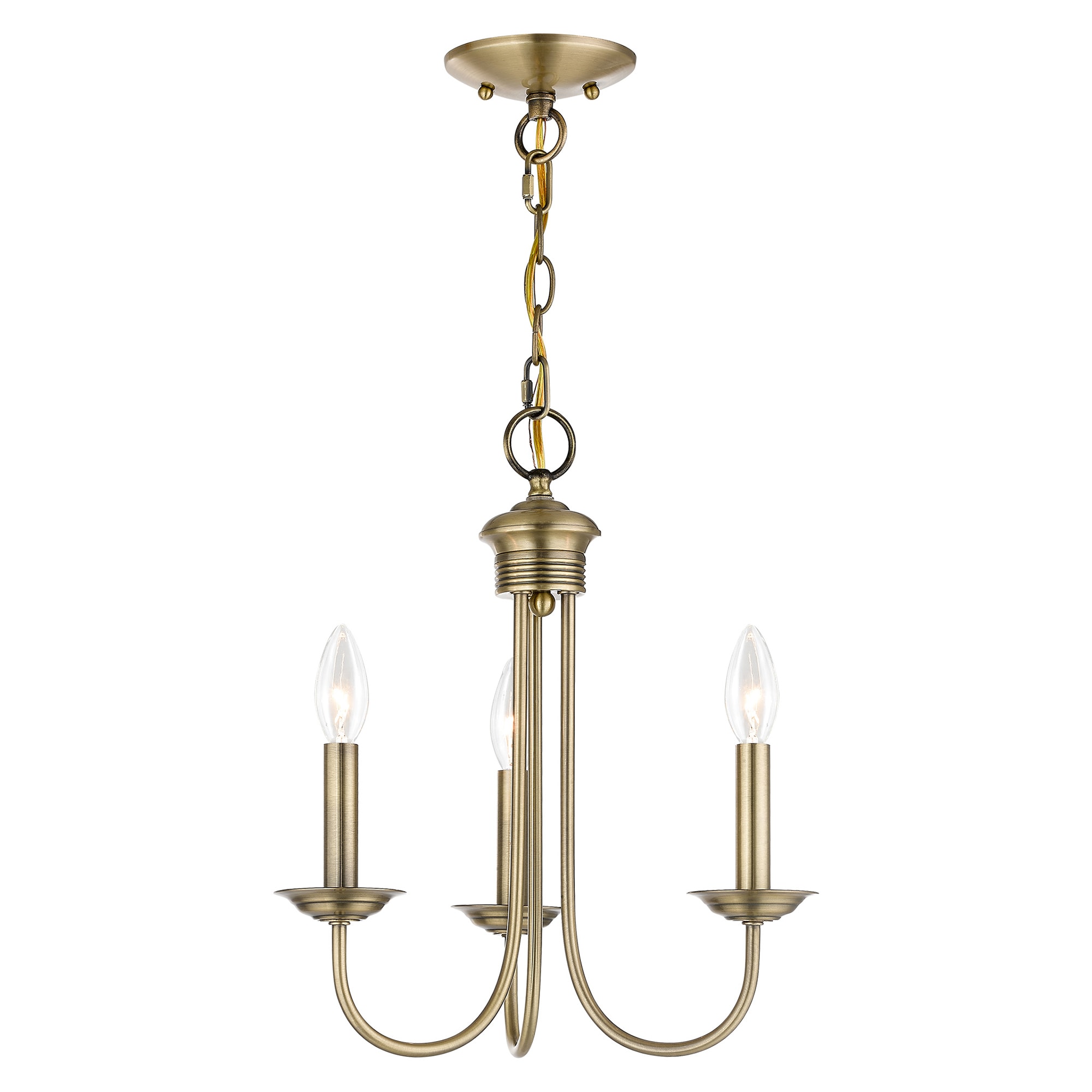 Livex Lighting 42683-01 Estate 3 -Light Antique Brass Traditional For Use in Bathrooms, Bedrooms, Dining Rooms, Foyers, Kitchens, Living Rooms Chandelier