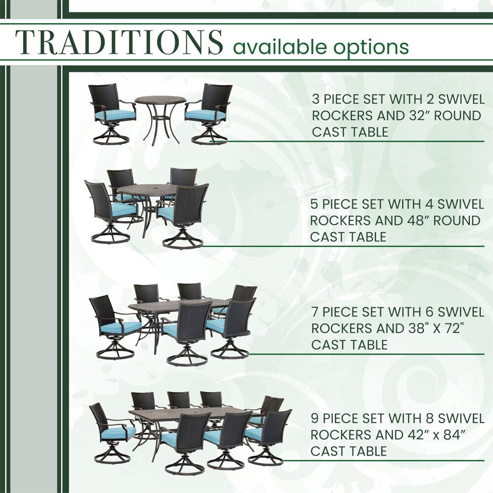 Hanover TRADDNWB7PCSWC-BLU Patio-Dining-Sets - View #5