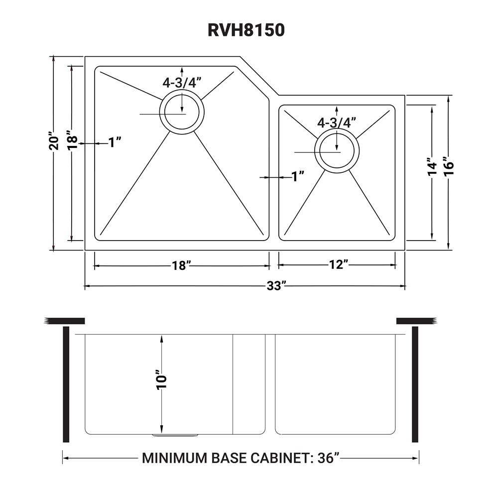 Ruvati RVH8150 Kitchen-Sinks - View #12
