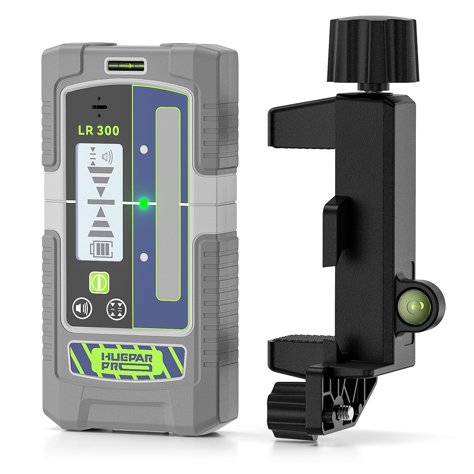 Aoibox  Pulse Mode Laser Receiver with LCD and LED Feedback Magnetic Mounts and Clamp for Outdoor Alignment