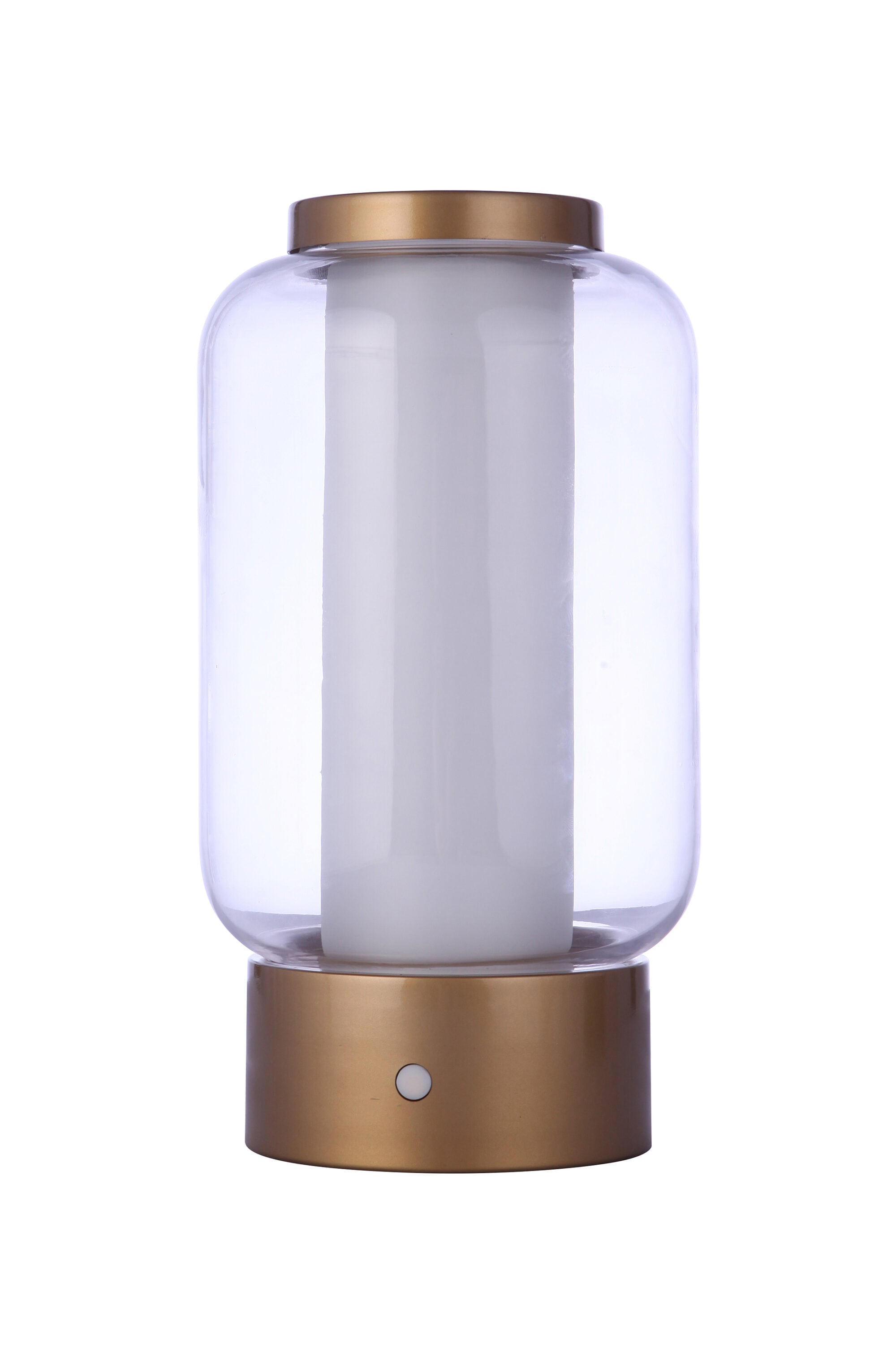 Craftmade 86274R-LED 11-Inches Satin Brass LED On/Off switch Integrated Table Lamp with Glass Shade