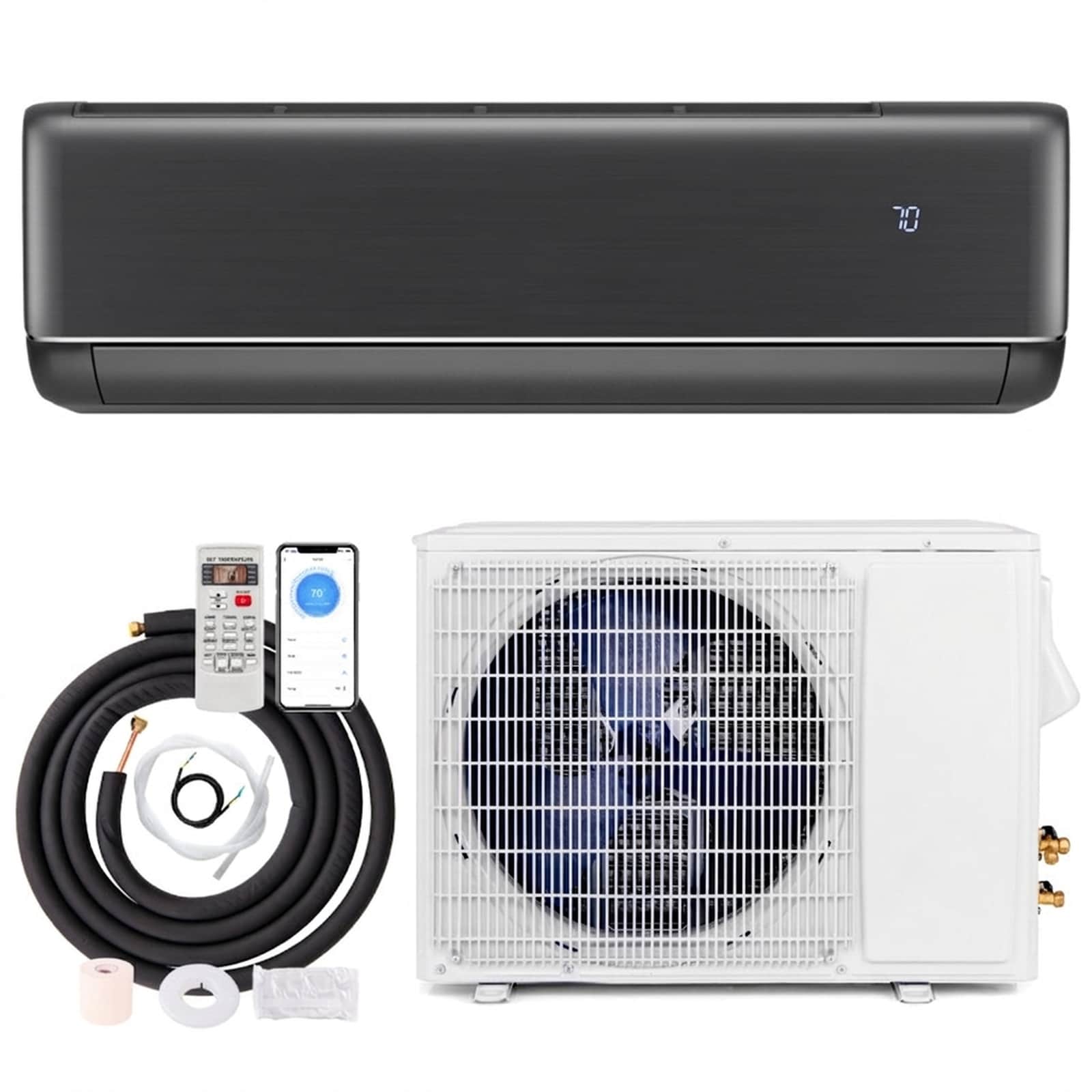SUGIFT GreyVolt Series Energy Star 24000 BTU 21 SEER2 208-230V Ductless Mini Split Air Conditioner and Heater 2 Ton Heat Pump WiFi Enabled Gray #LW102SUGHY2876
