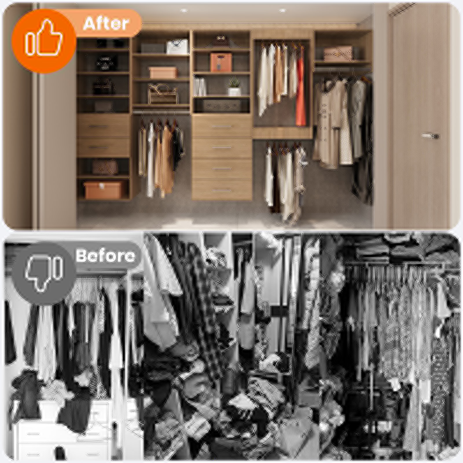 LOVMOR LO-MODEL12-18-ZJL Wood-Closet-Shelves - View #8