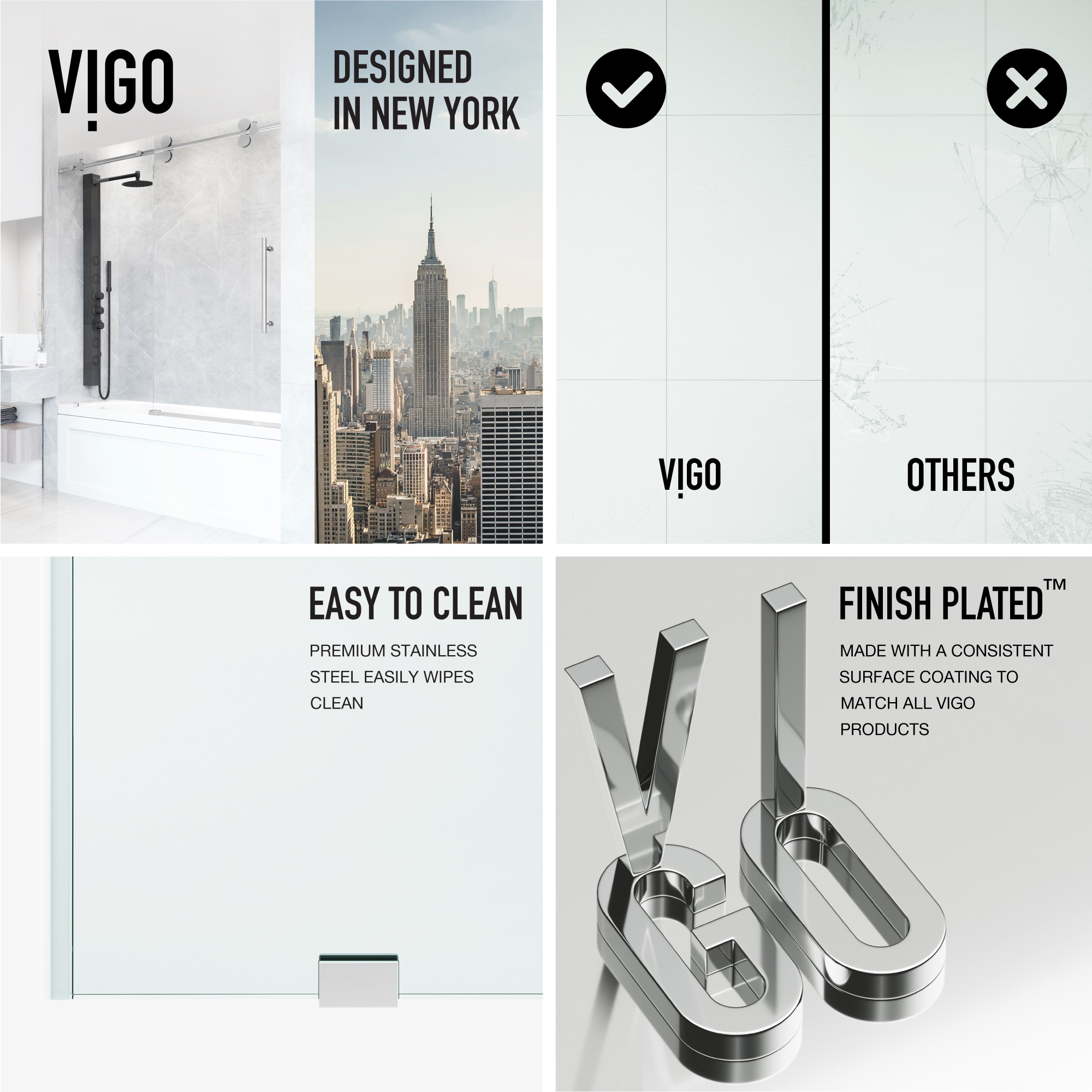 Elan Chrome 60" Frameless Sliding Tub Door with Laminated Glass