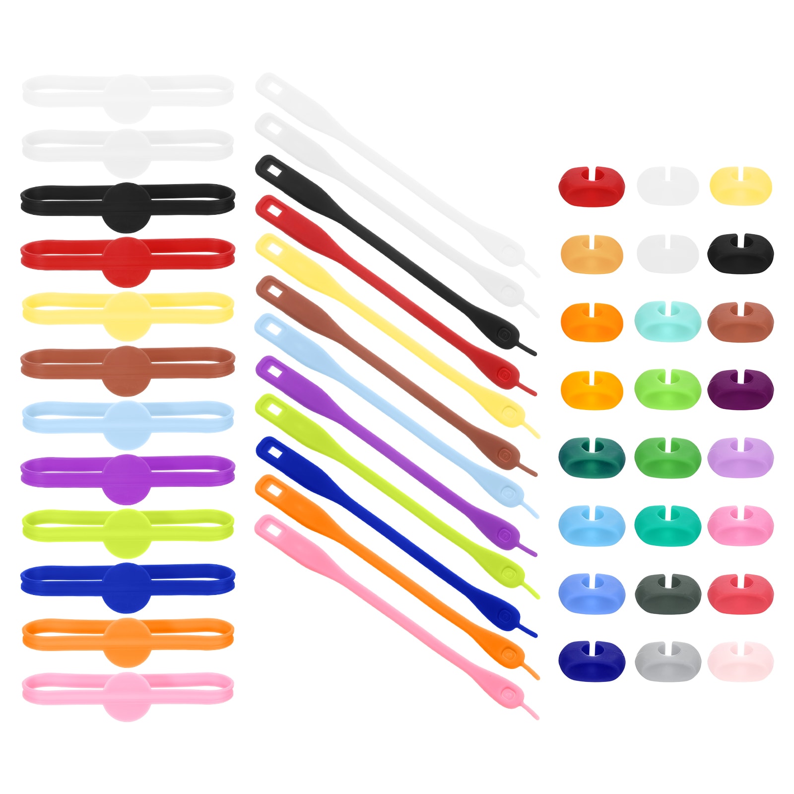 Unique Bargains 48pcs Wine Glass Markers Silicone Drink Marker Wine Glass Charm Markers Tags for Glasses Cup Beer Bottle Cocktail Glass 24 Colors Labels Ring/Strip Tag/Buckle #S26012300UX5281