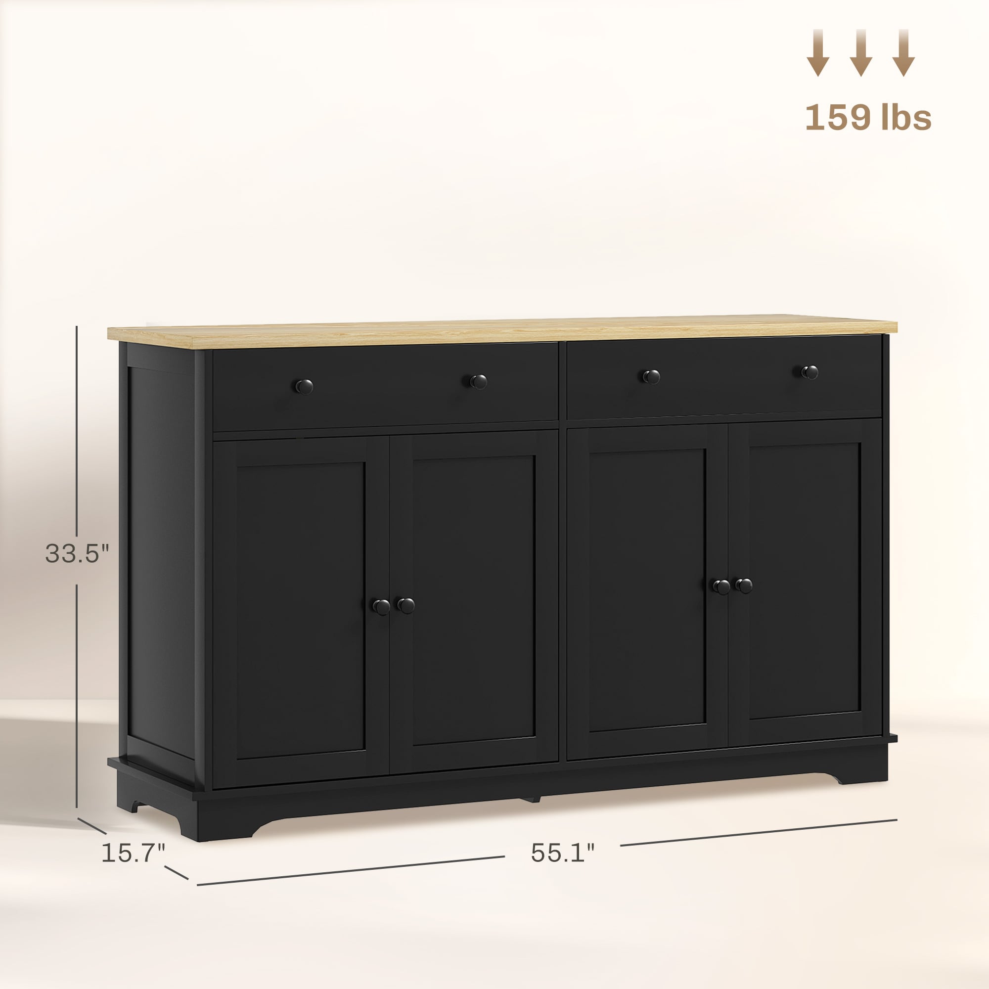 HomCom 83B-041V80BK Cabinets-Kitchen - View #3