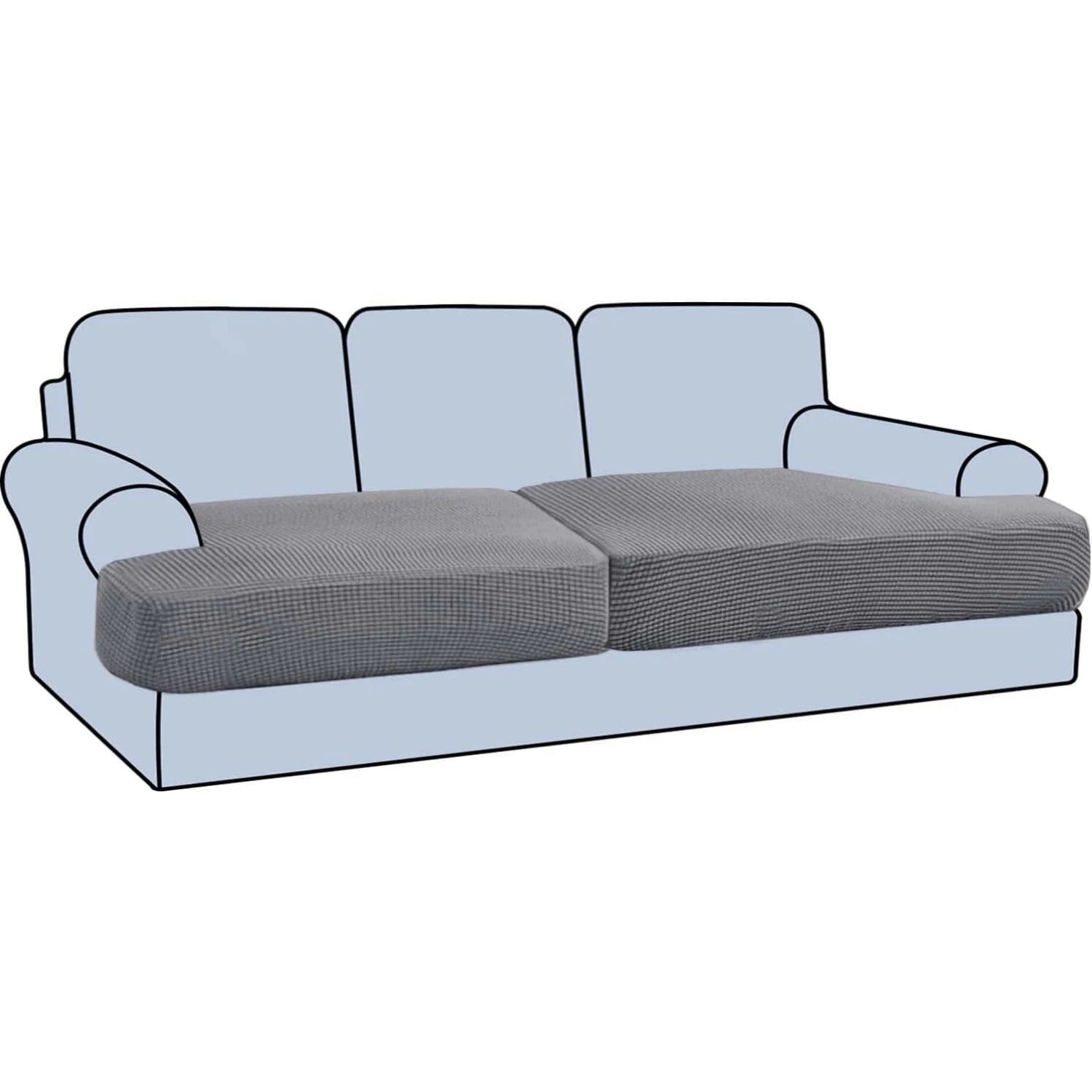 H.Versailtex -  Stretch Jacquard TCushion Slipcover for Chair and Sofa Dove