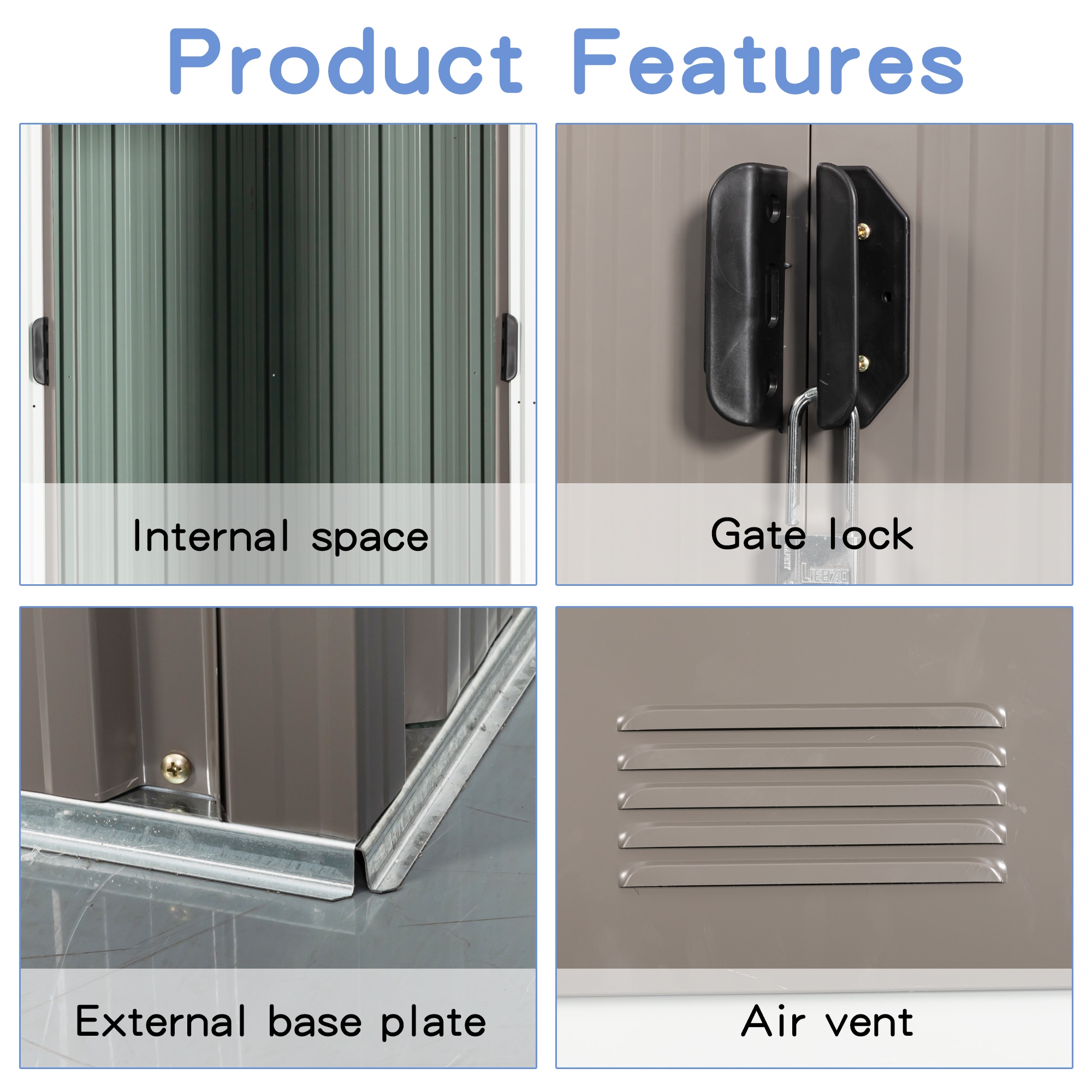WELLFOR GGJS00384WGY Metal-Storage-Buildings-Sheds - View #6