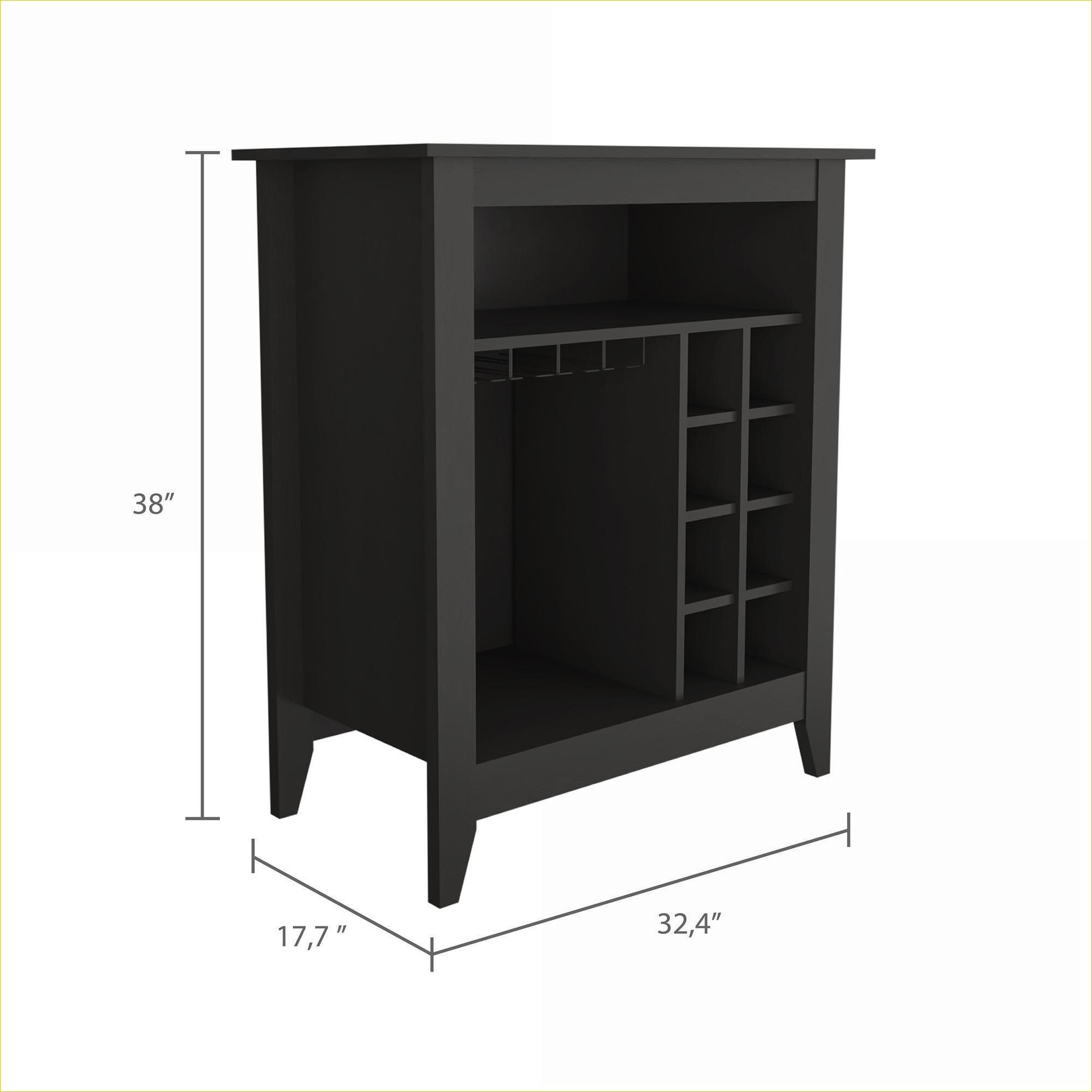 Watnature 6-Bottle 1-Drawer 1-Shelf Bar Cabinet Wine Rack Espresso ...