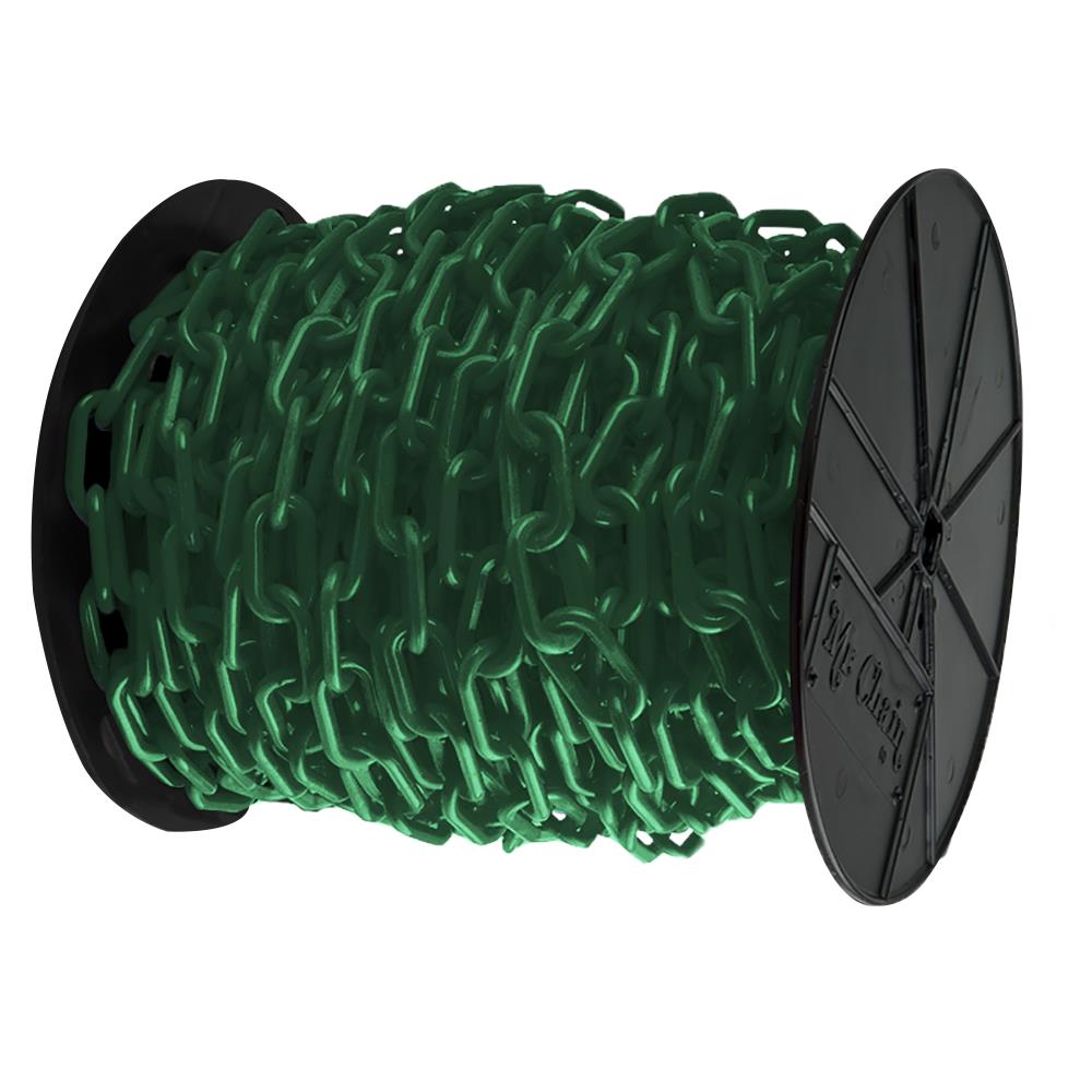 Mr. Chain 50154 2 in (#8, 51Mm) X 125 Ft Evergreen Plastic Barrier Chain On A Reel