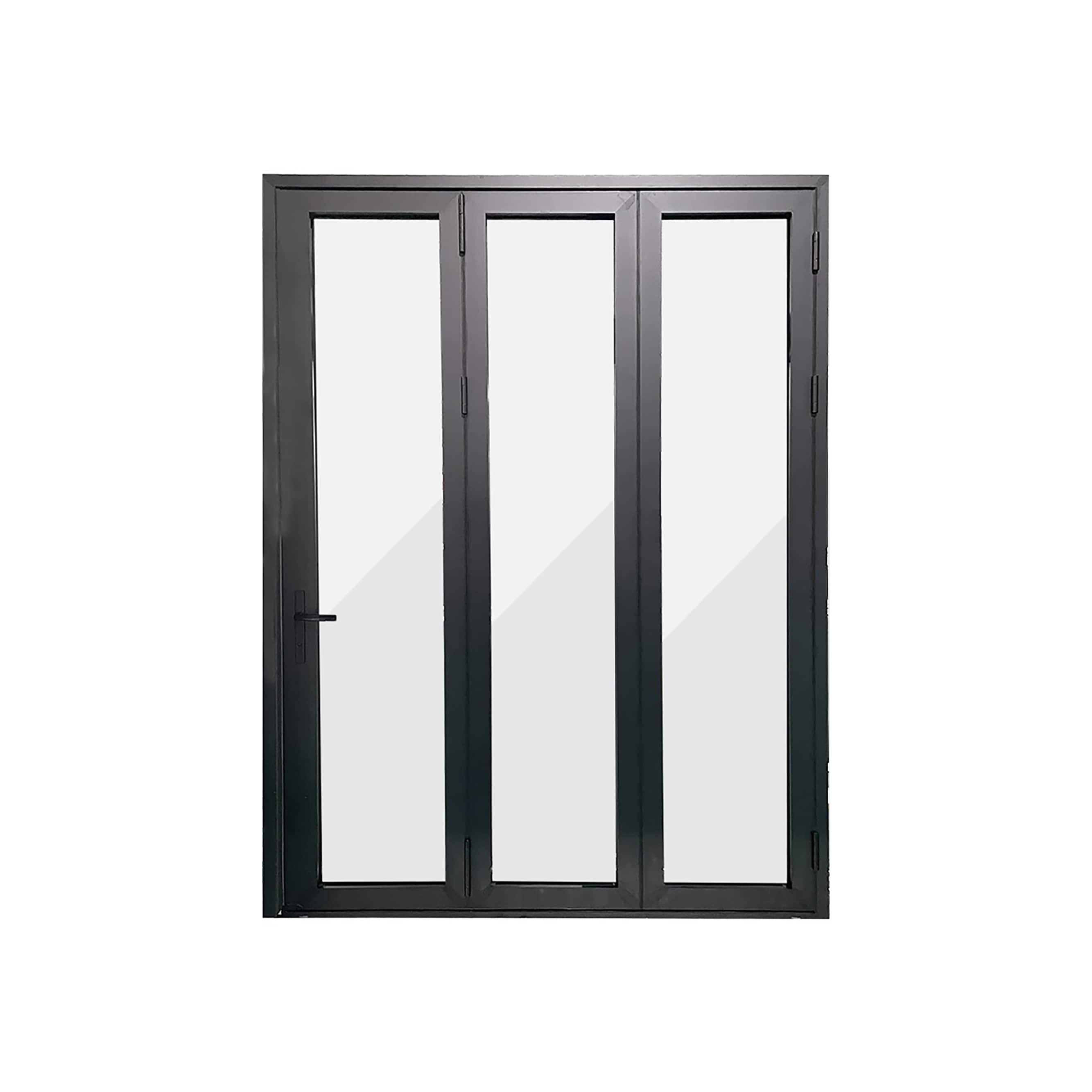 Eris BFO-9696-3L Bifold Doors 96-in x 96-in x 3-in Jamb Low-E argon Clear glass , Black Aluminum Left-hand outswing Folding Patio Door