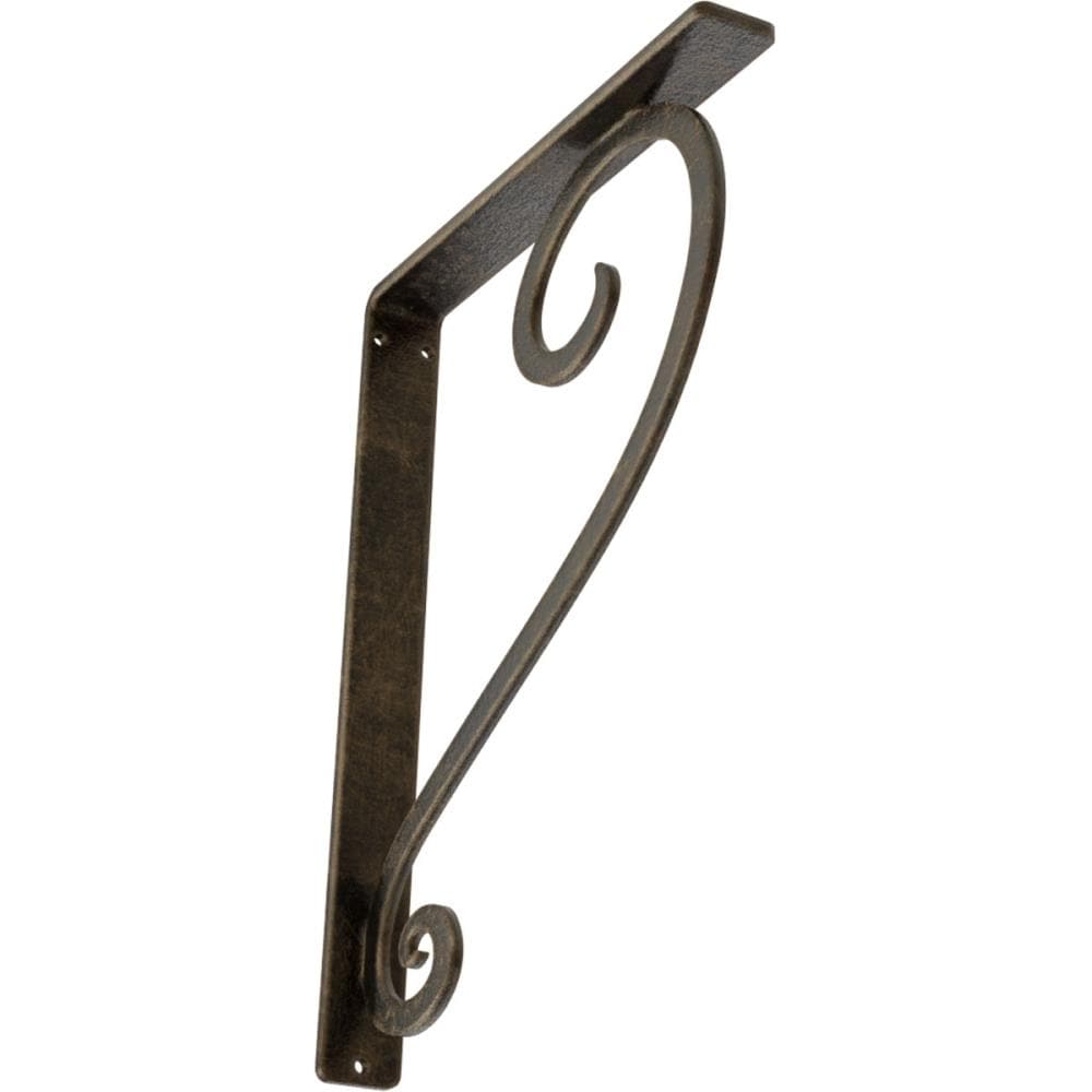 Ekena Millwork BKTM01X10X12SEDAPG Edwards 10-in x 1.5-in x 12-in Antique gold Wrought iron Mounting bracket