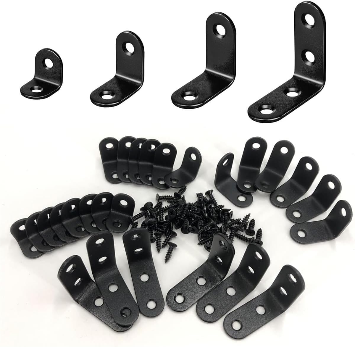 Etokfoks  26 PCS Corner Bracket Brace Set Stainless Steel 90 Degree Braces with Screws for Wood Furniture Cabinet Chair