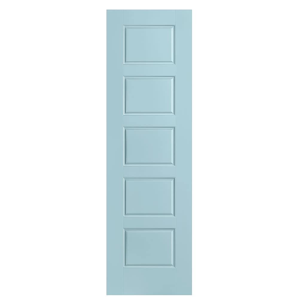 Masonite 1444568 Riverside 24-in x 80-in Sea Mist 5-panel equal Smooth Solid core Prefinished Molded composite Slab Door