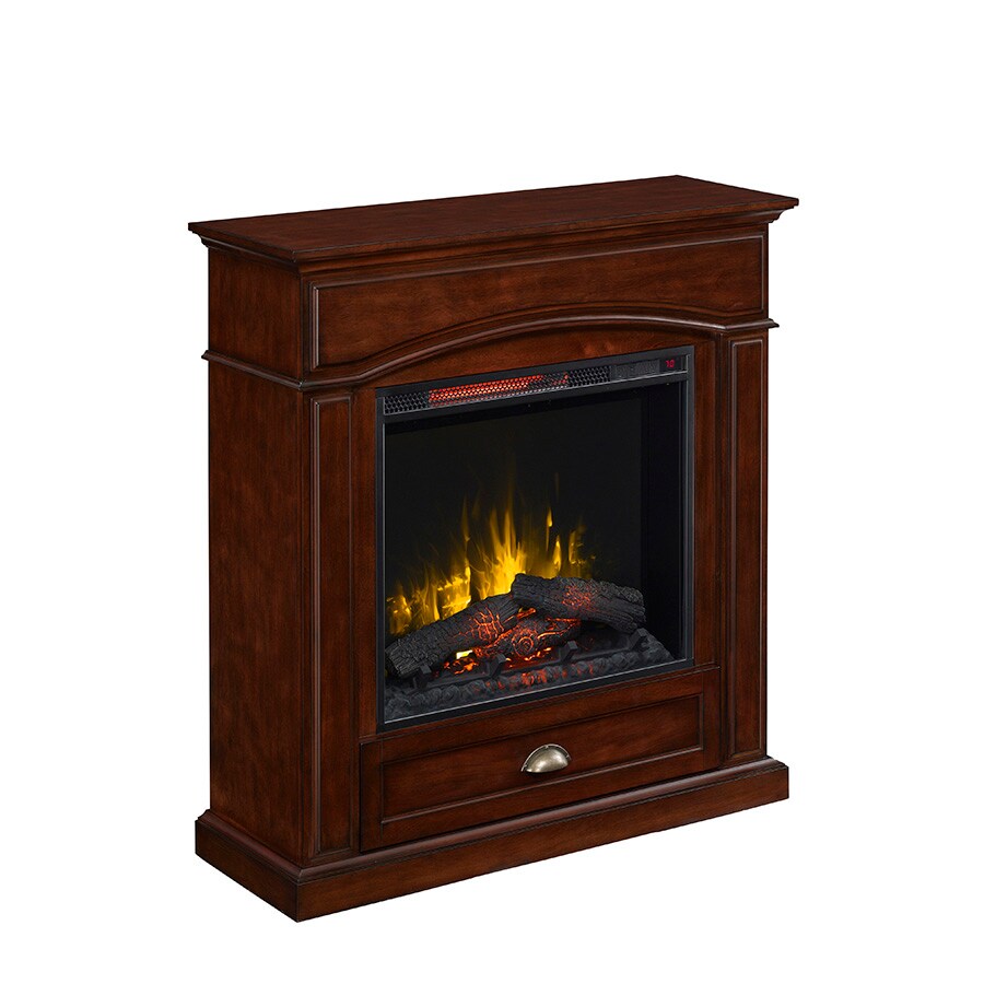 Style Selections 36.5-in W Warm Cherry Infrared Quartz Electric Fireplace  at