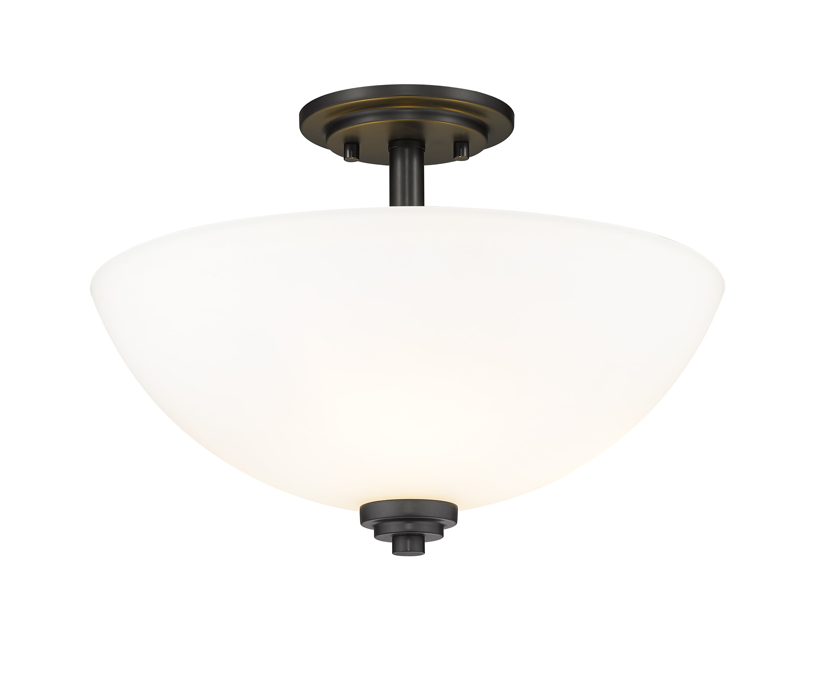 Z-Lite 443SF-MB Ashton 1 -Light 15.75-in Matte Black Semi Flush Mount Light