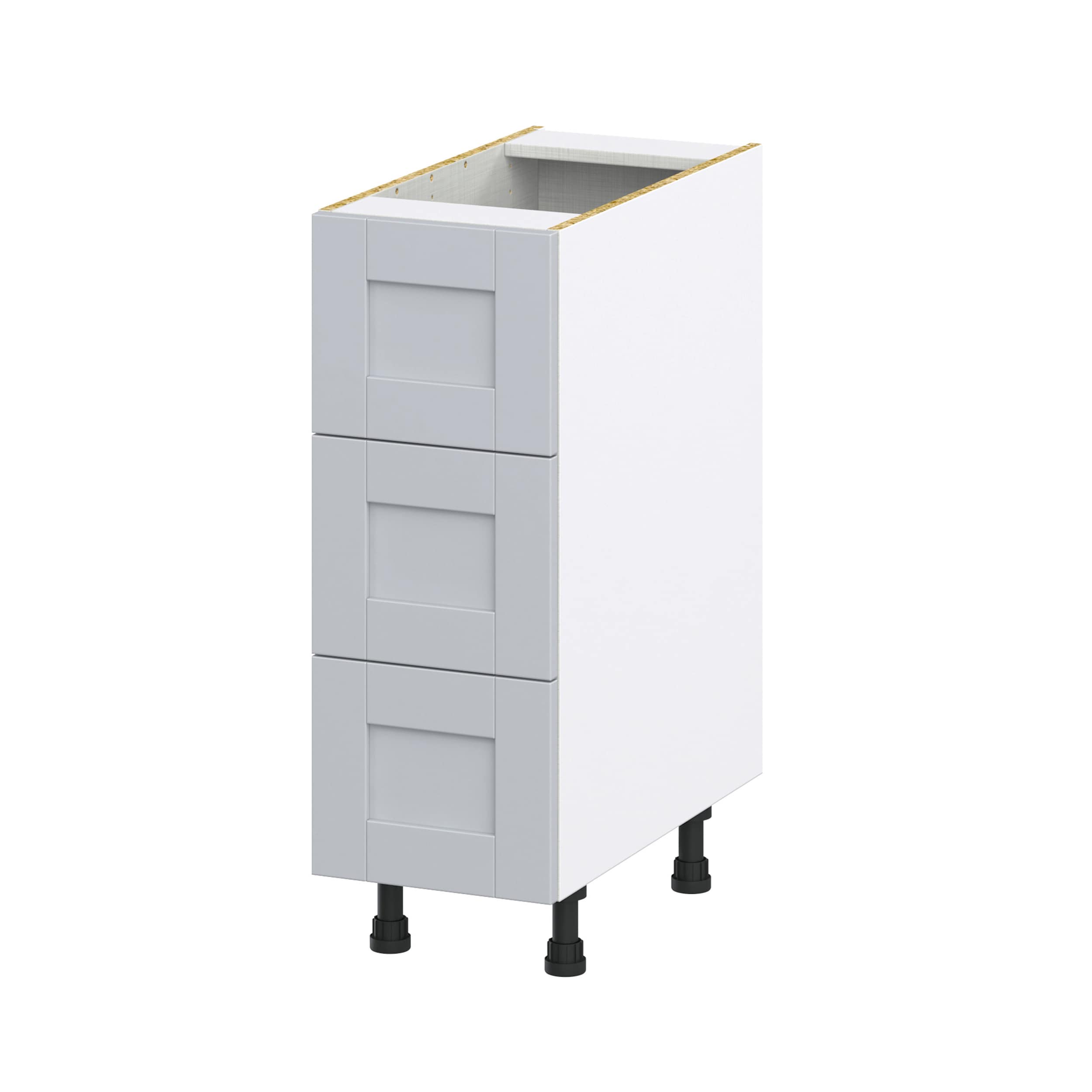 Hugo&Borg Charlesberg 12-in W x 34.5-in H x 21-in D Gray 3-Drawer Base Fully Assembled Cabinet (Recessed Panel Style)