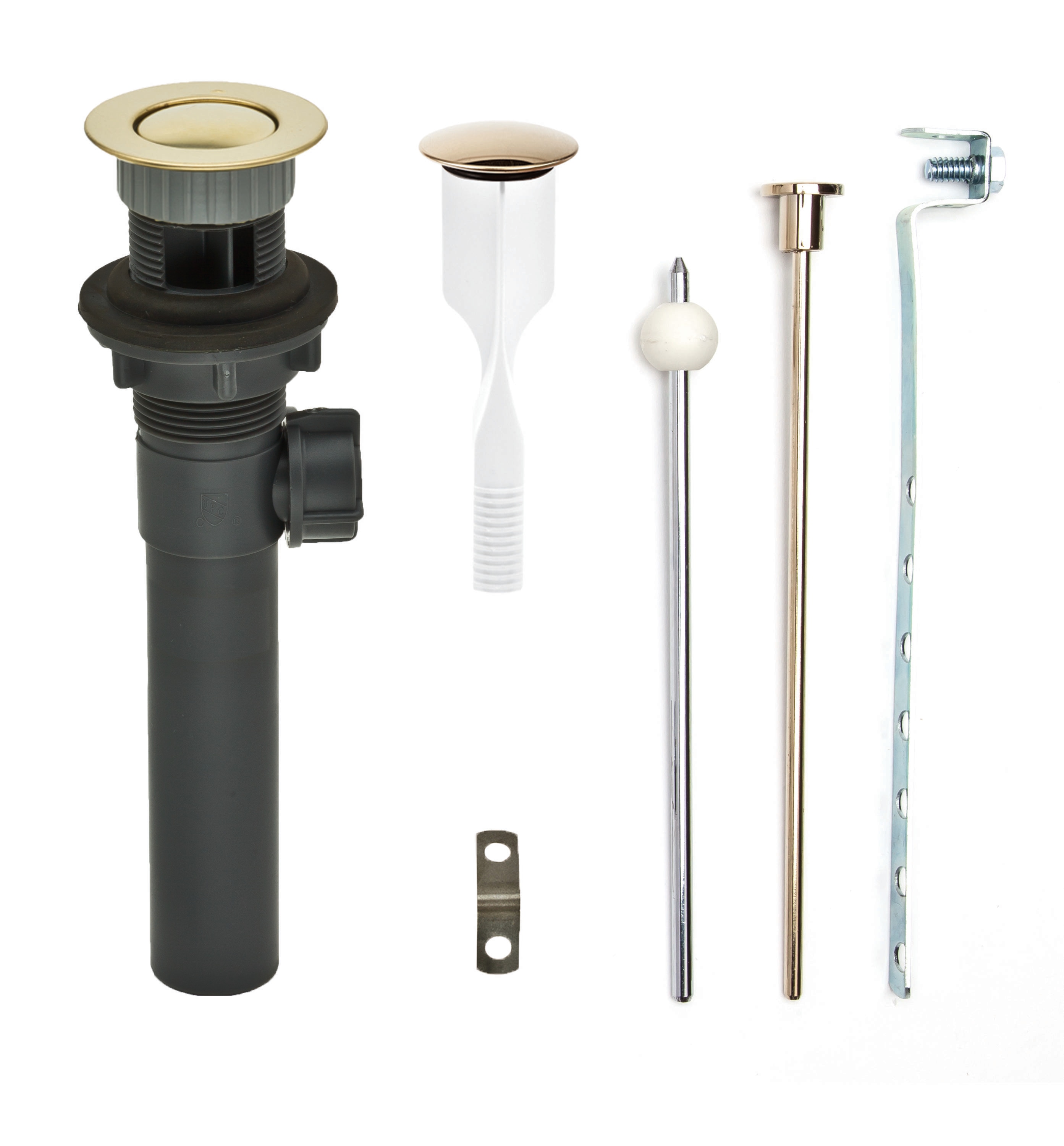 PF WaterWorks PF0324-PB-GR ClogFREE Polished Brass Bathroom Sink Pop Up Drain