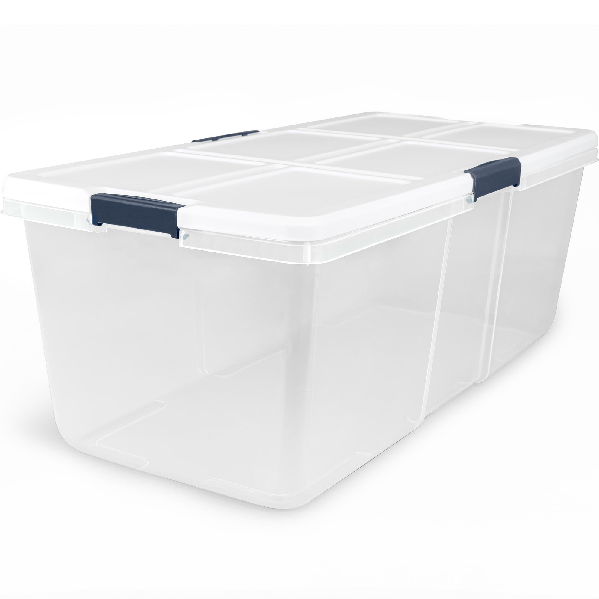 Project Source X-large 25-Gallons (100-Quart) Clear, White Tote
