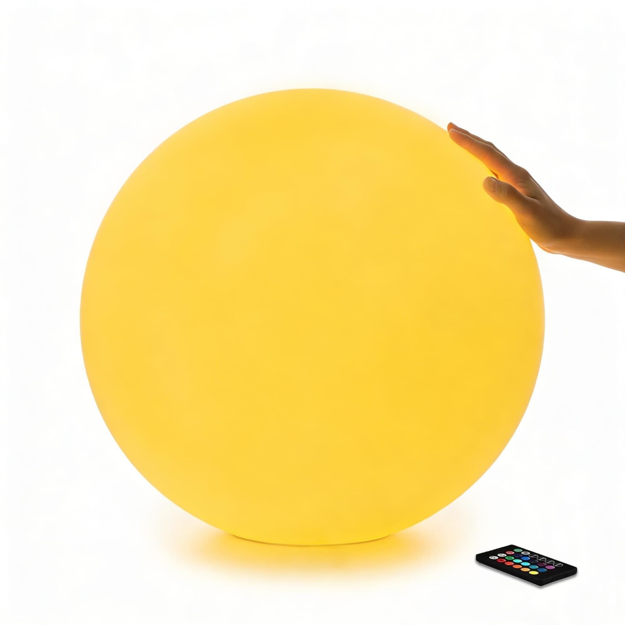 Vrbgify 20 inch LED globe orb floor lamp waterproof RGB color changing dimmable mood light with remote for indoor outdoor home garden patio party #L05VG09011