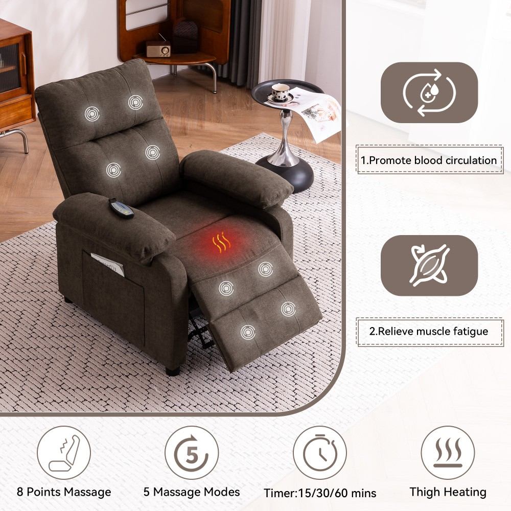 Coolbibila ZANE-RECLINER-BROWN chairs - View #6